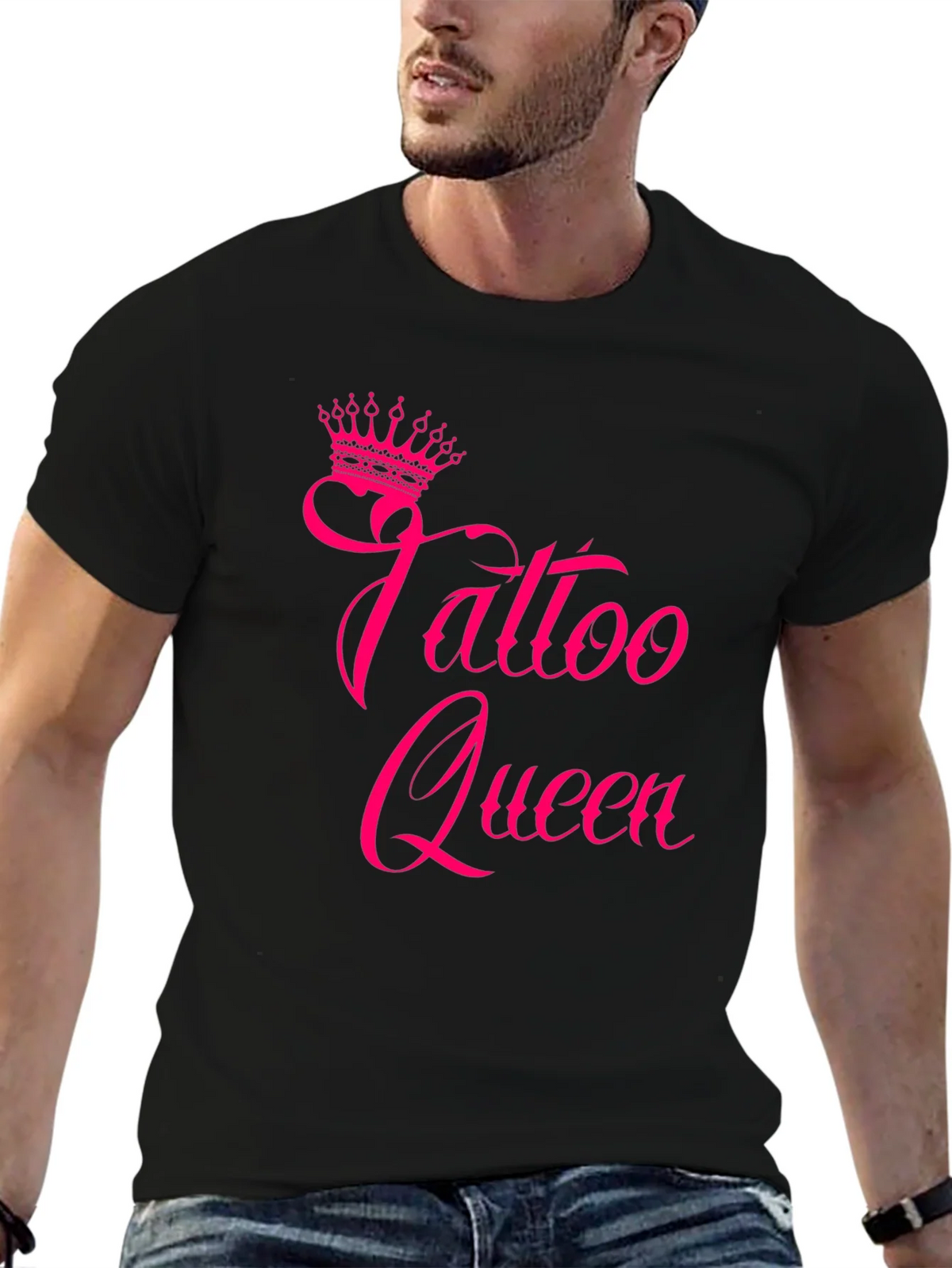 Tattoo Queen Black T-Shirt with Pink Print product image 6