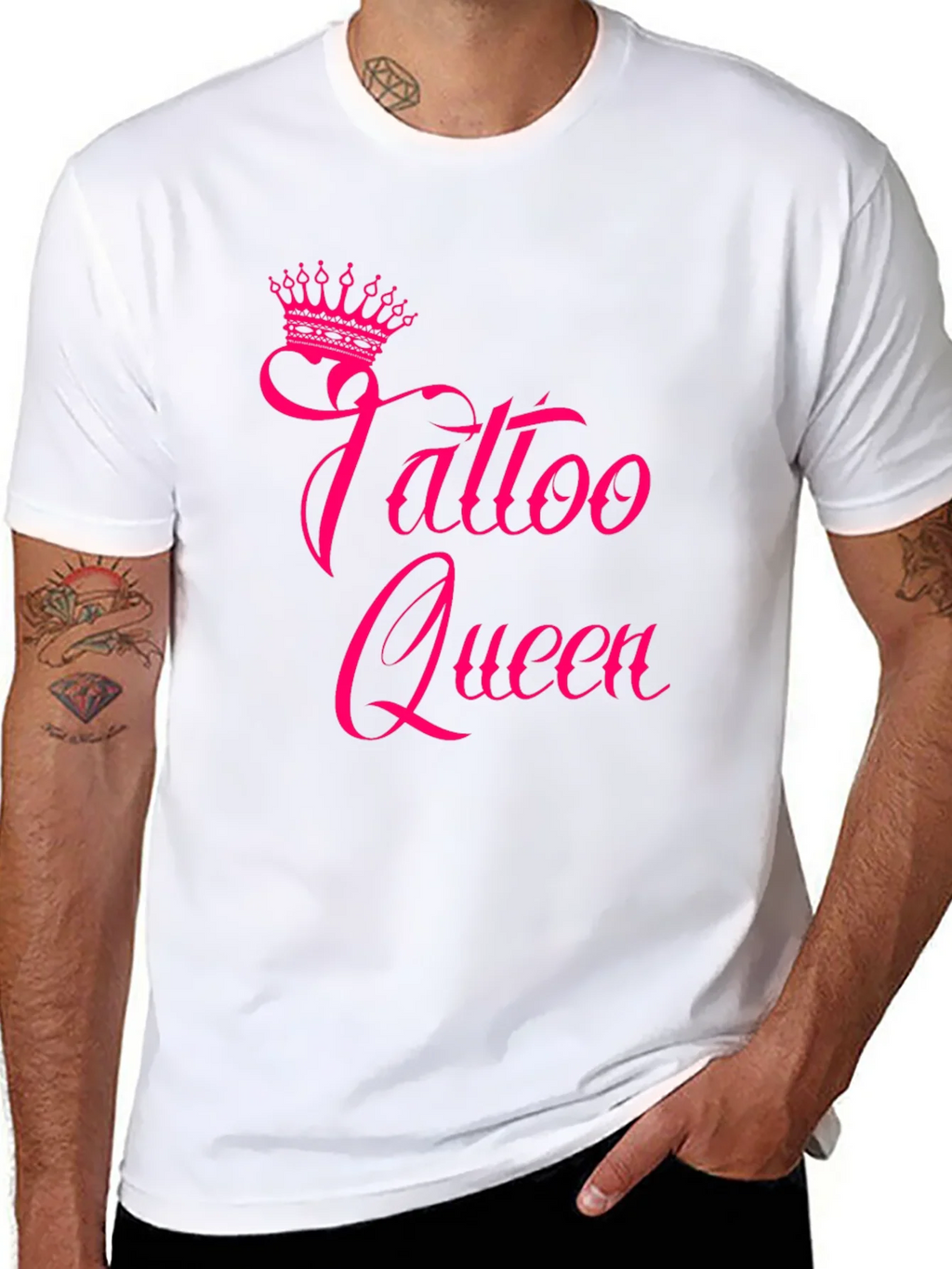 Tattoo Queen Black T-Shirt with Pink Print product image 7