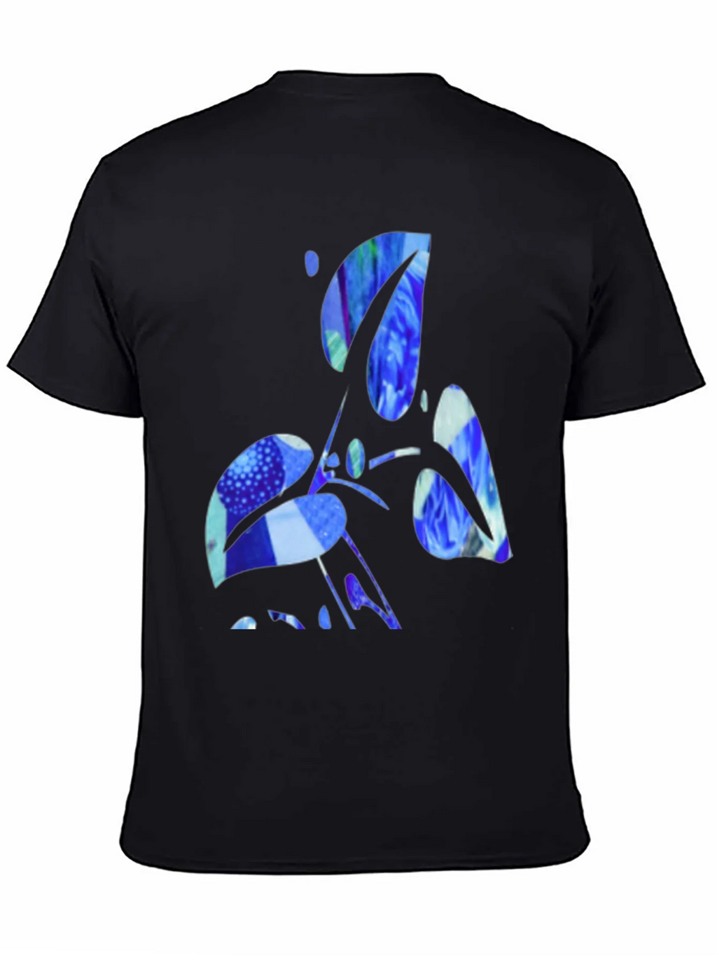 Abstract Blue Graphic Black T-Shirt product image 3