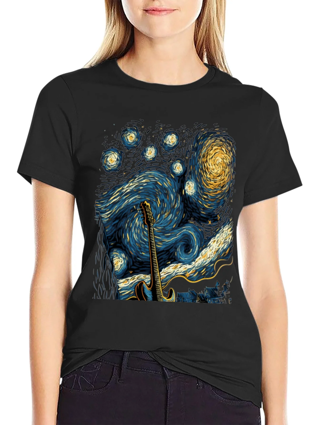 Starry Night Guitar T-Shirt product image 2