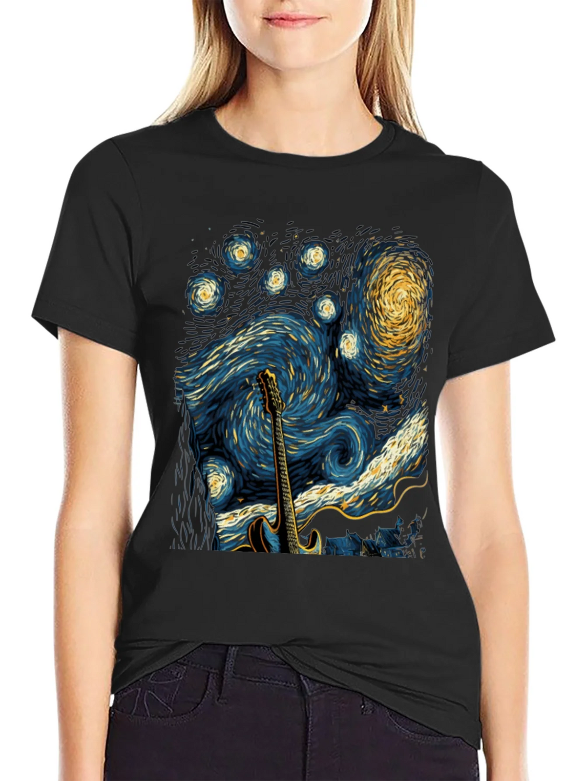 Starry Night Guitar T-Shirt product image 2