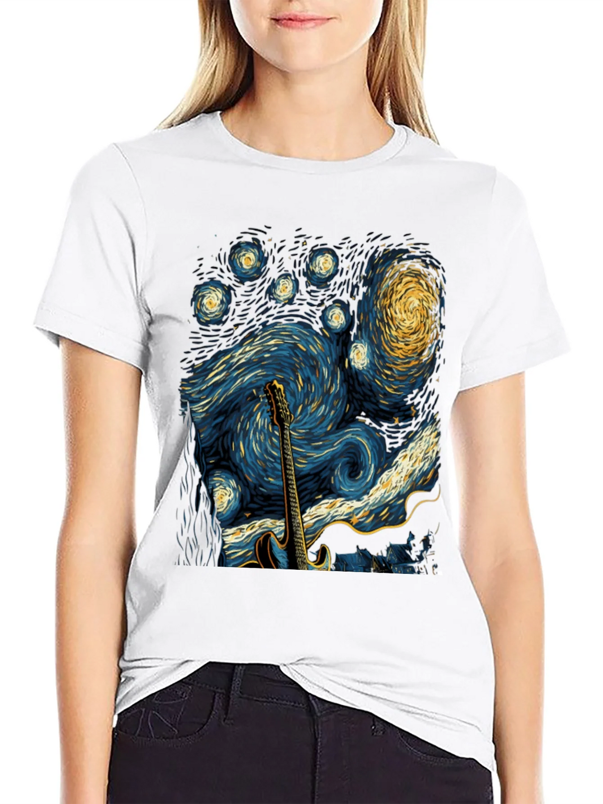 Starry Night Guitar T-Shirt product image 8