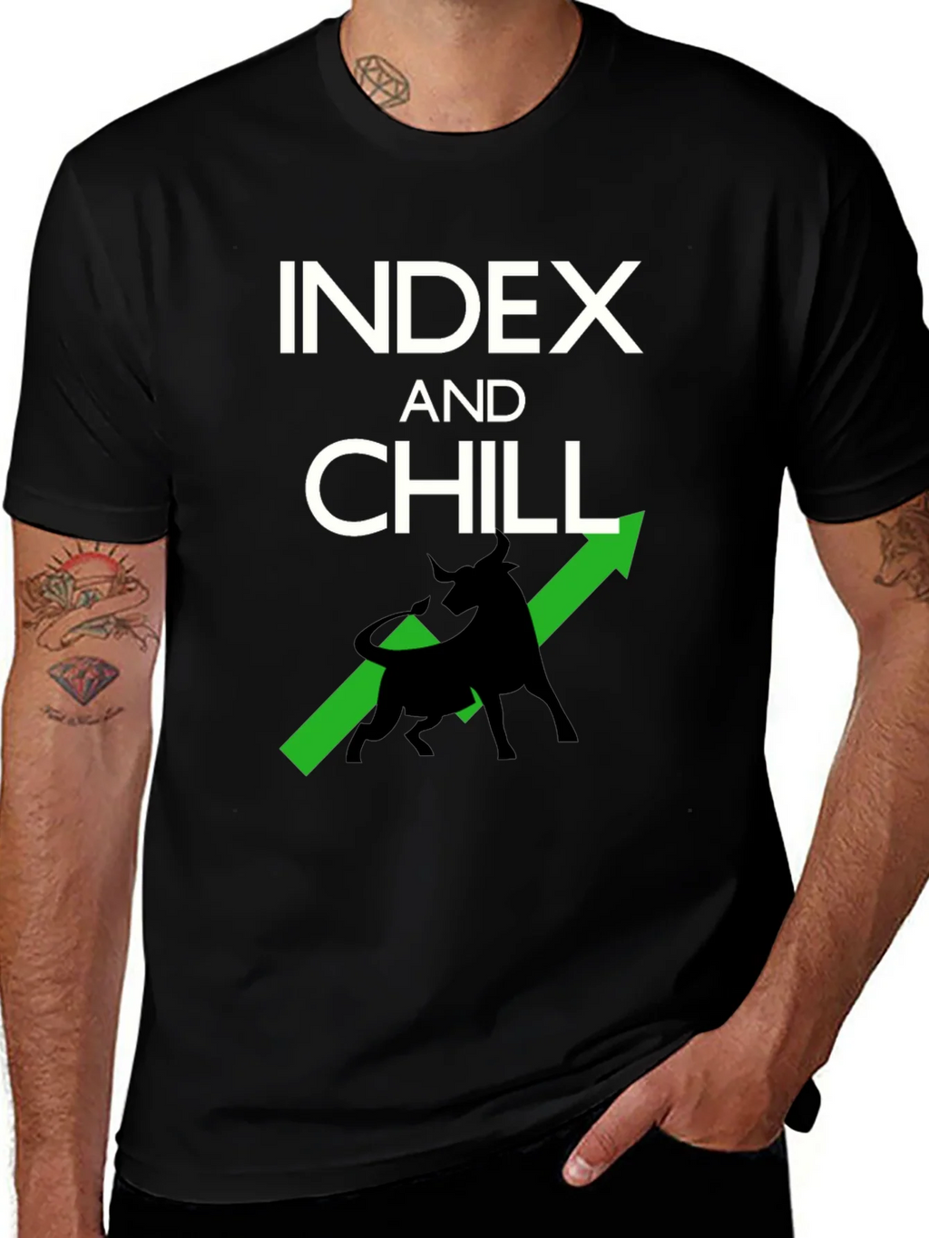 Index and Chill Graphic Tee - Stock Market Bull T-Shirt product image 1