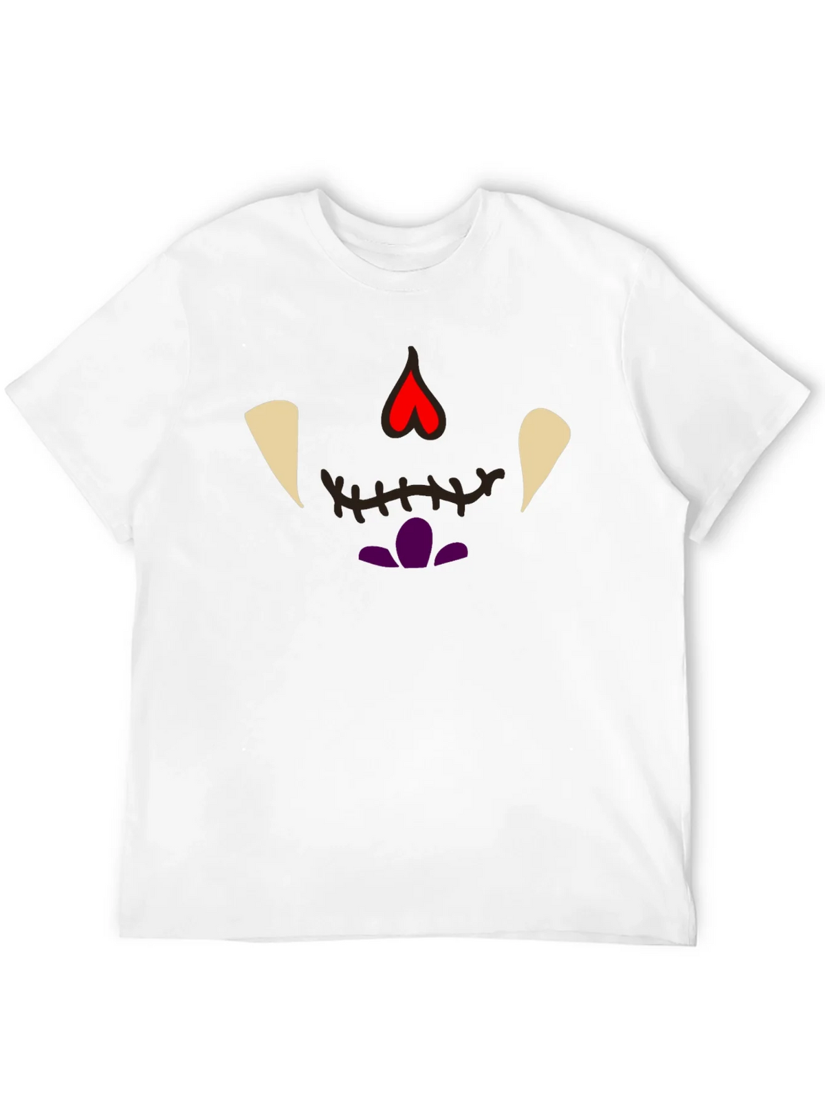 Spooky Fun: Black Halloween Face T-Shirt product image 4