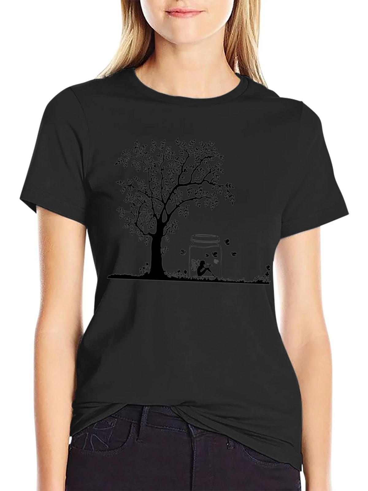 Tree of Life Graphic Tee - Black Cotton product image 2