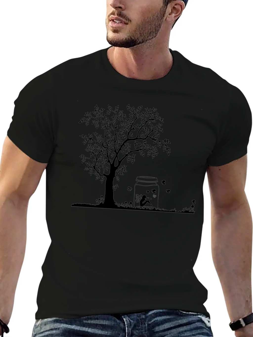 Tree of Life Graphic Tee - Black Cotton product image 6