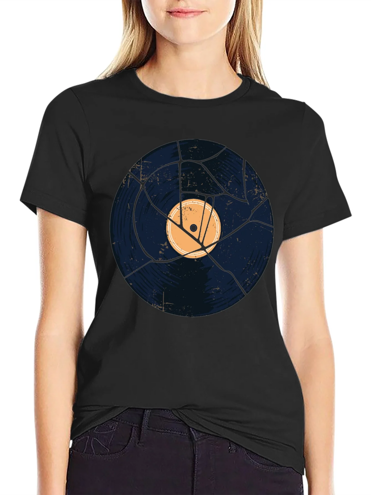 Cracked Record Graphic Tee - Vintage Style product image 2