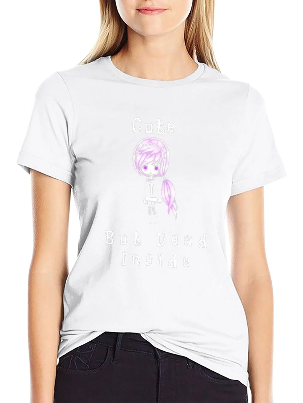 Cute But Dead Inside Black Graphic T-Shirt product image 8