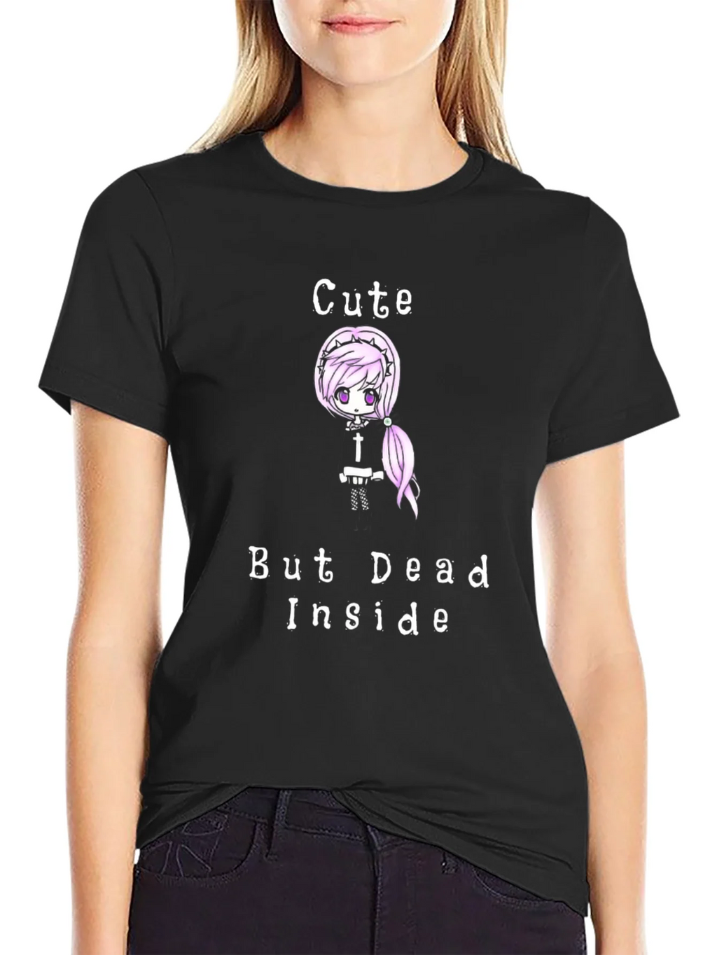 Cute But Dead Inside Black Graphic T-Shirt product image 2