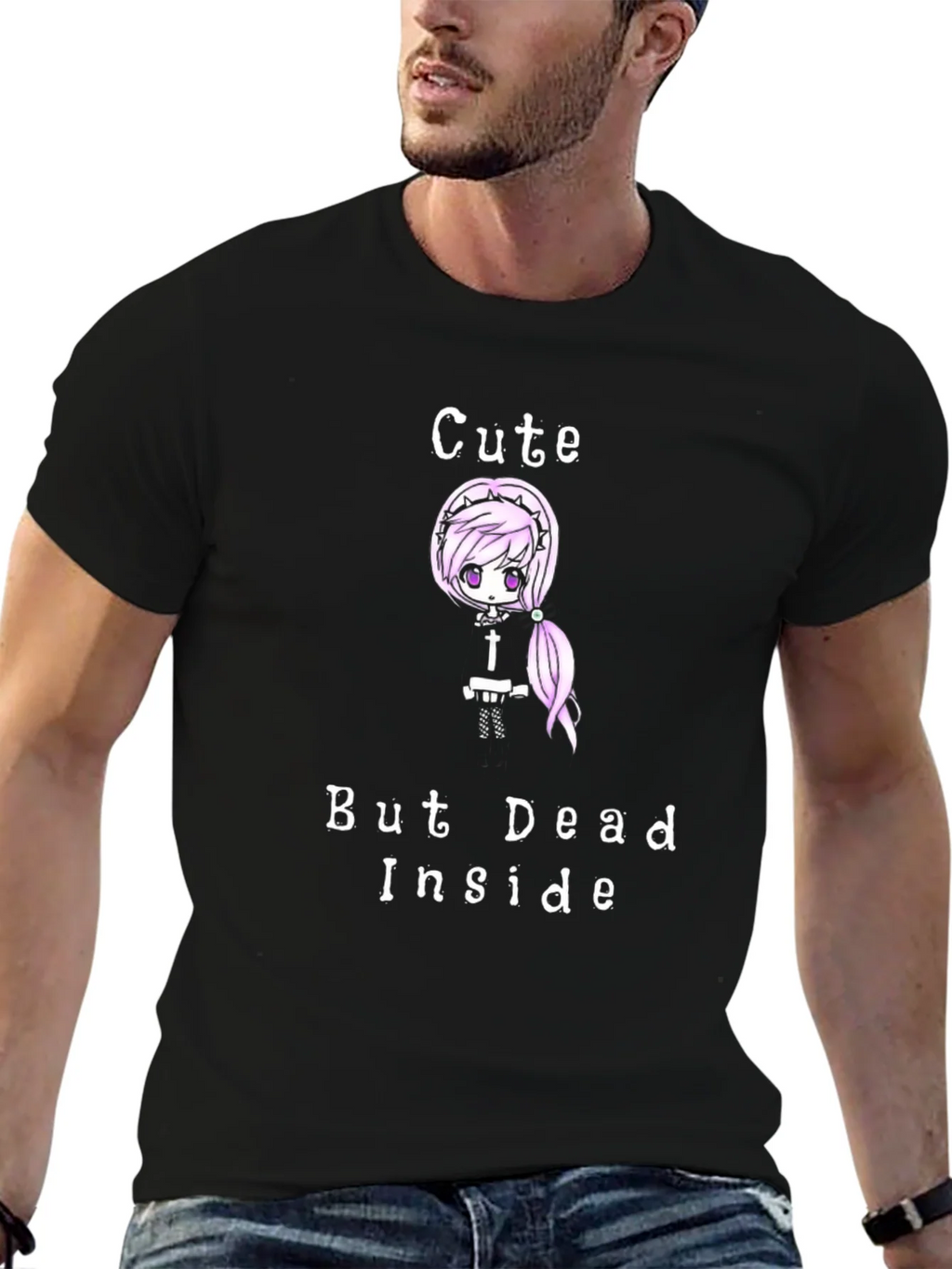 Cute But Dead Inside Black Graphic T-Shirt product image 6