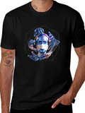 Cyberpunk Robot Head Graphic T-Shirt product image 1