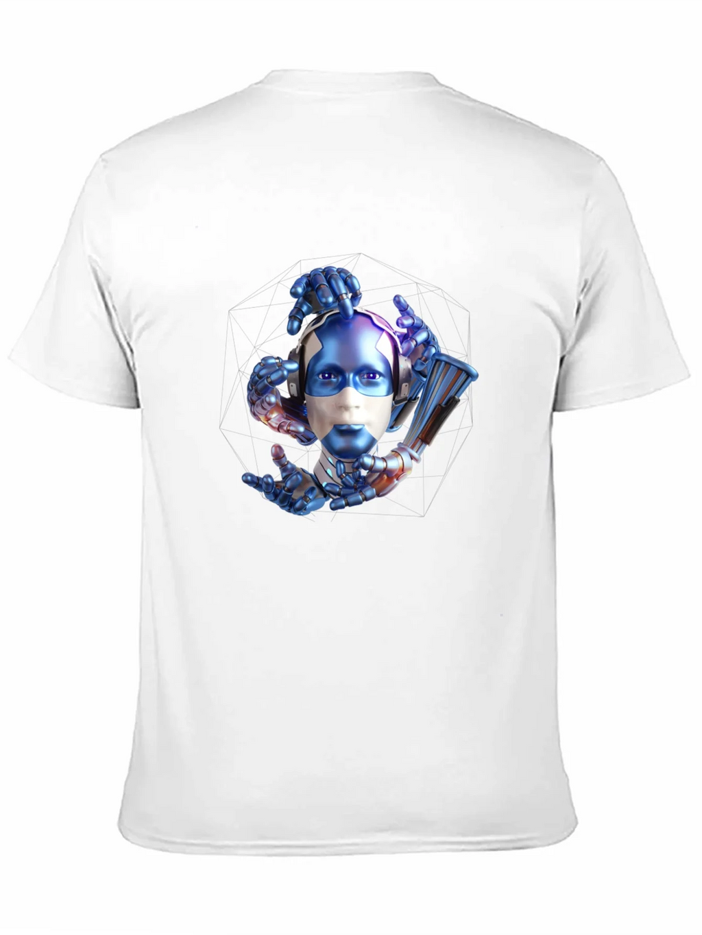 Cyberpunk Robot Head Graphic T-Shirt product image 7