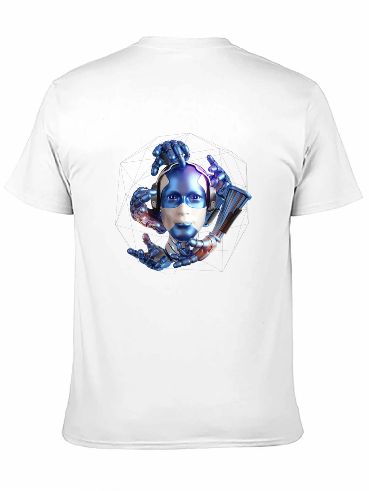 Cyberpunk Robot Head Graphic T-Shirt product image 7
