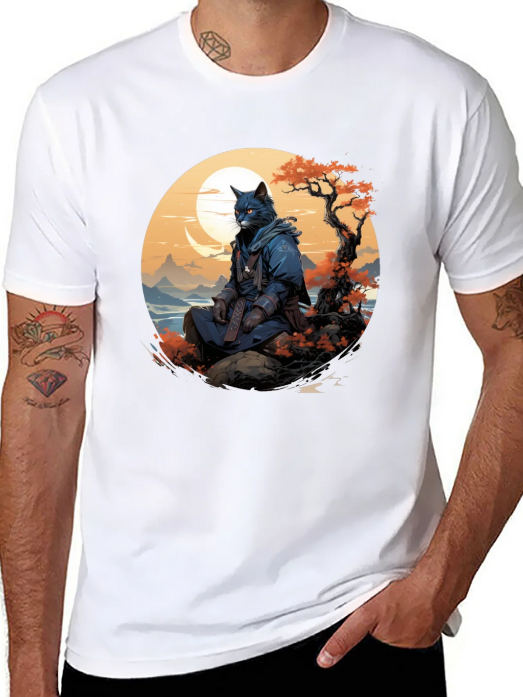 Samurai Cat T-Shirt - Unique Graphic Tee product image 7