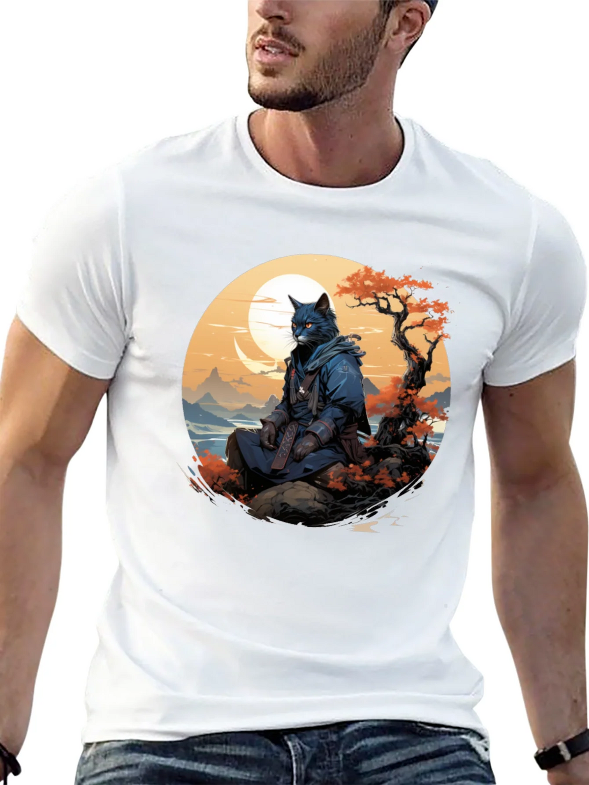 Samurai Cat T-Shirt - Unique Graphic Tee product image 12
