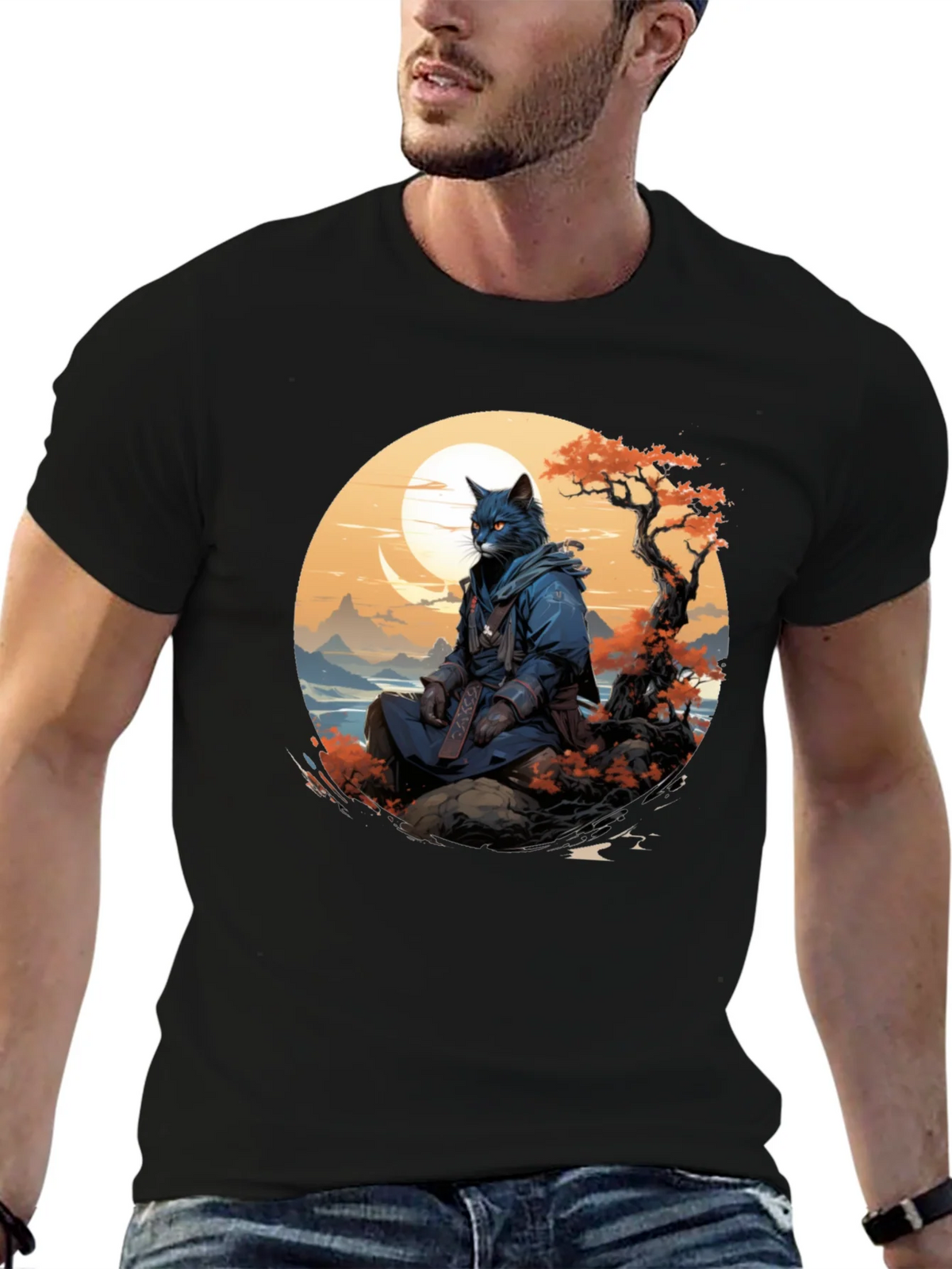 Samurai Cat T-Shirt - Unique Graphic Tee product image 6