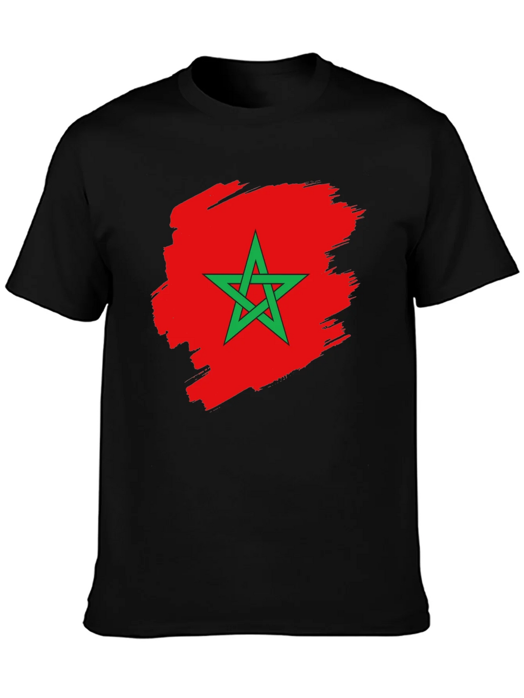 Morocco Flag T-Shirt - Black Cotton Tee product image 3