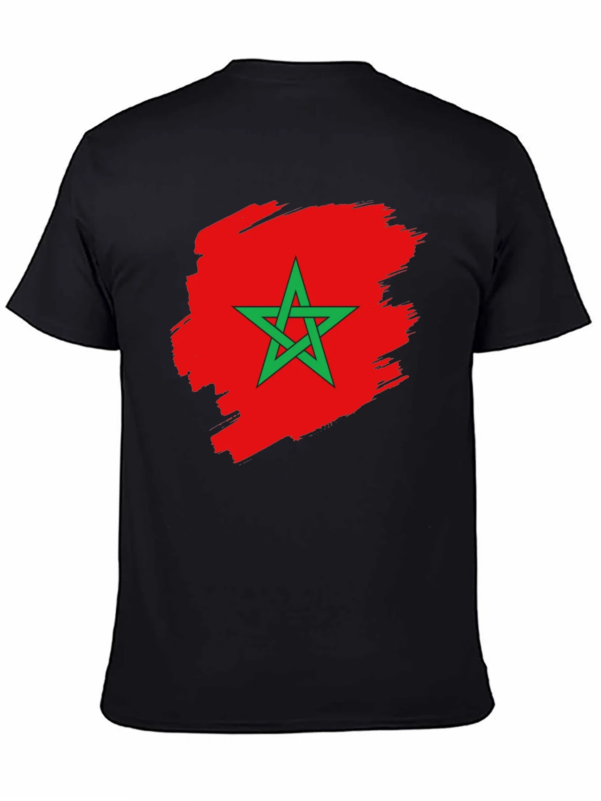 Morocco Flag T-Shirt - Black Cotton Tee product image 4