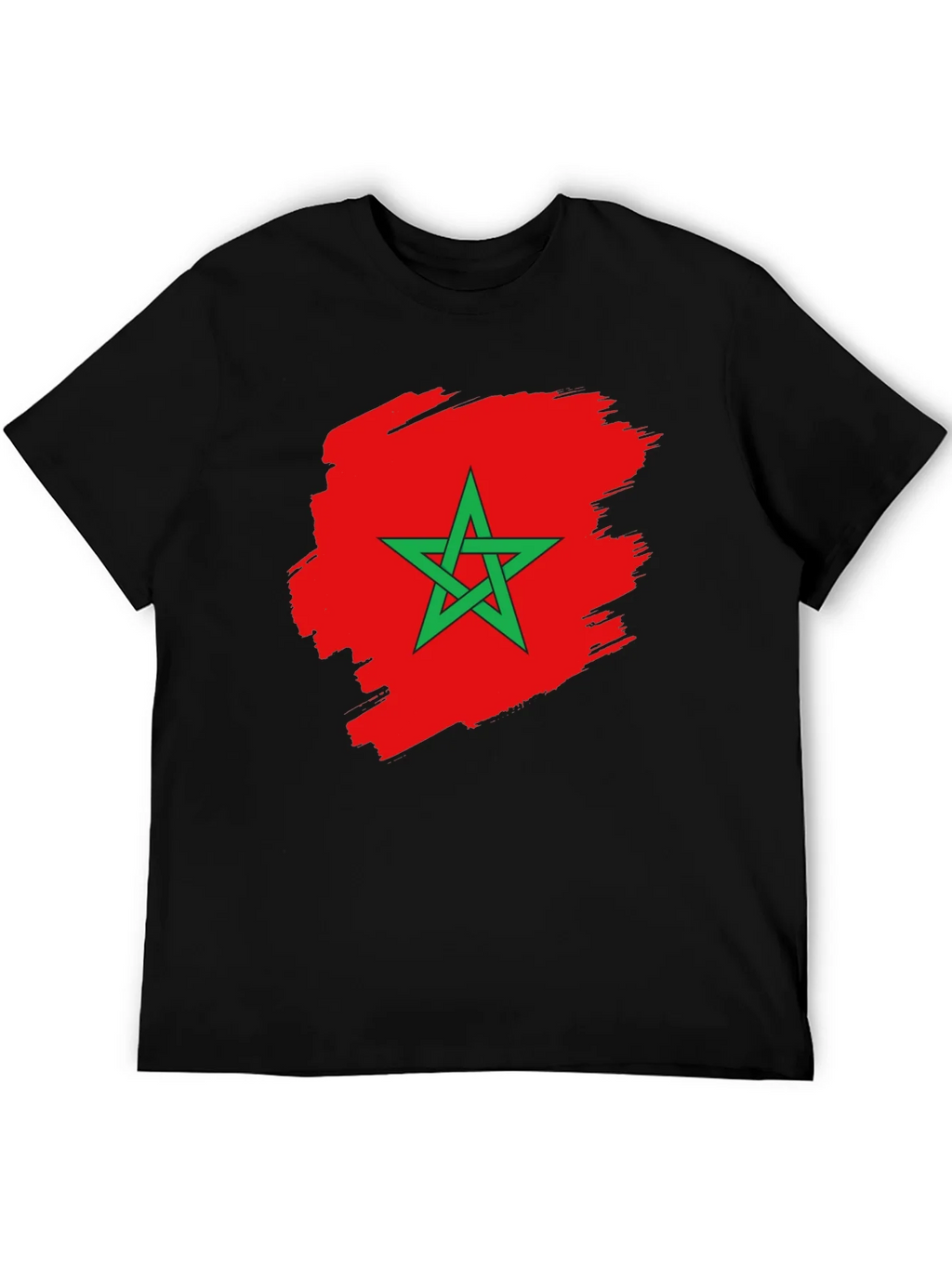 Morocco Flag T-Shirt - Black Cotton Tee product image 5