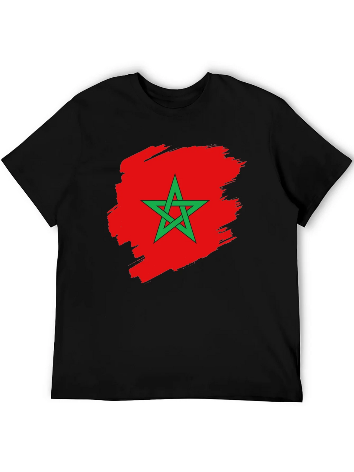 Morocco Flag T-Shirt - Black Cotton Tee product image 5