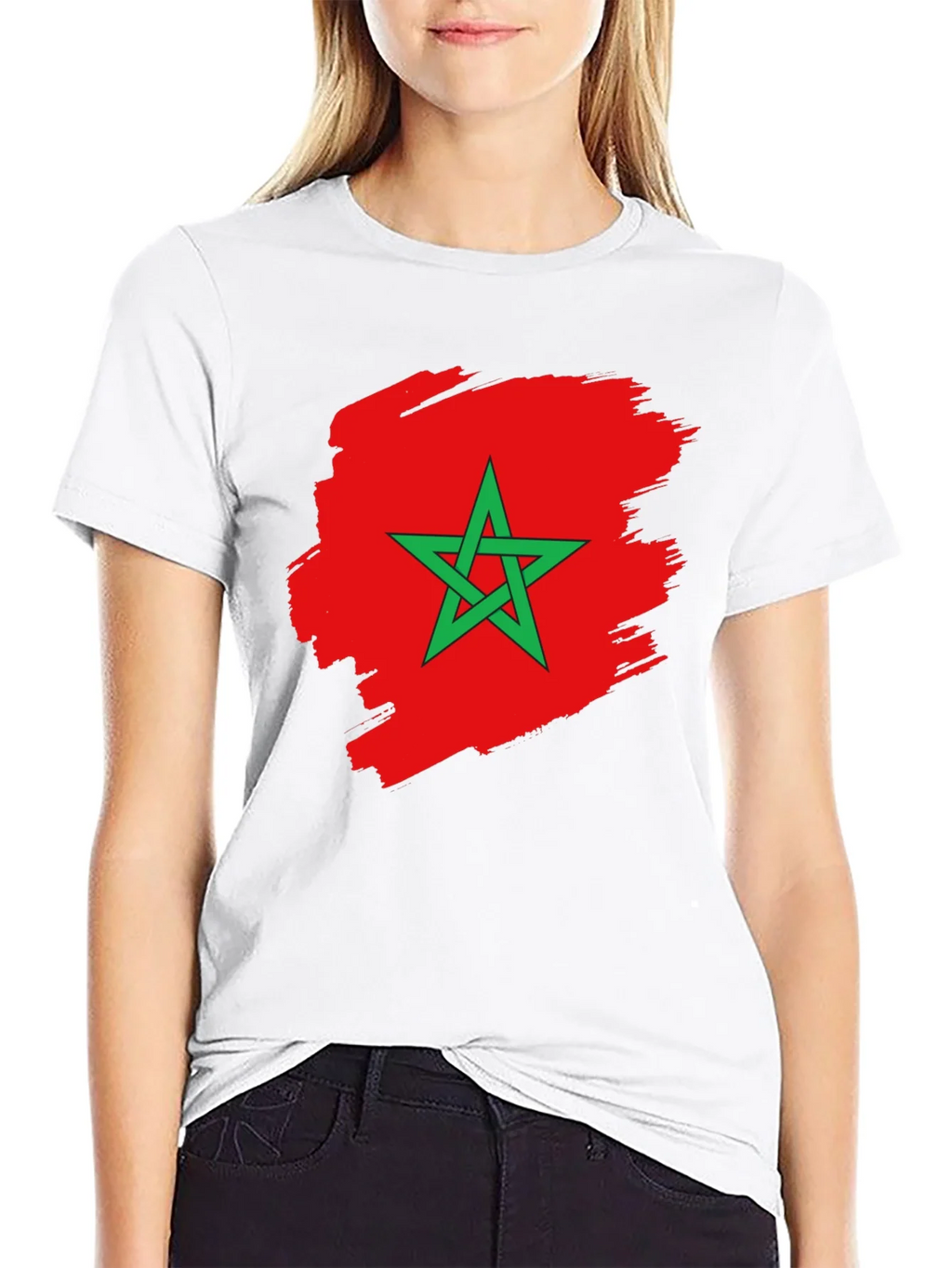 Morocco Flag T-Shirt - Black Cotton Tee product image 8