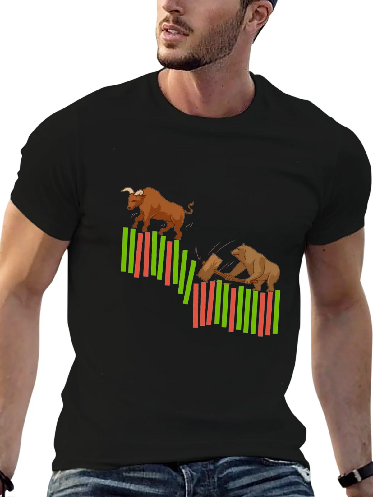 Bull and Bear Market Graphic T-Shirt product image 6