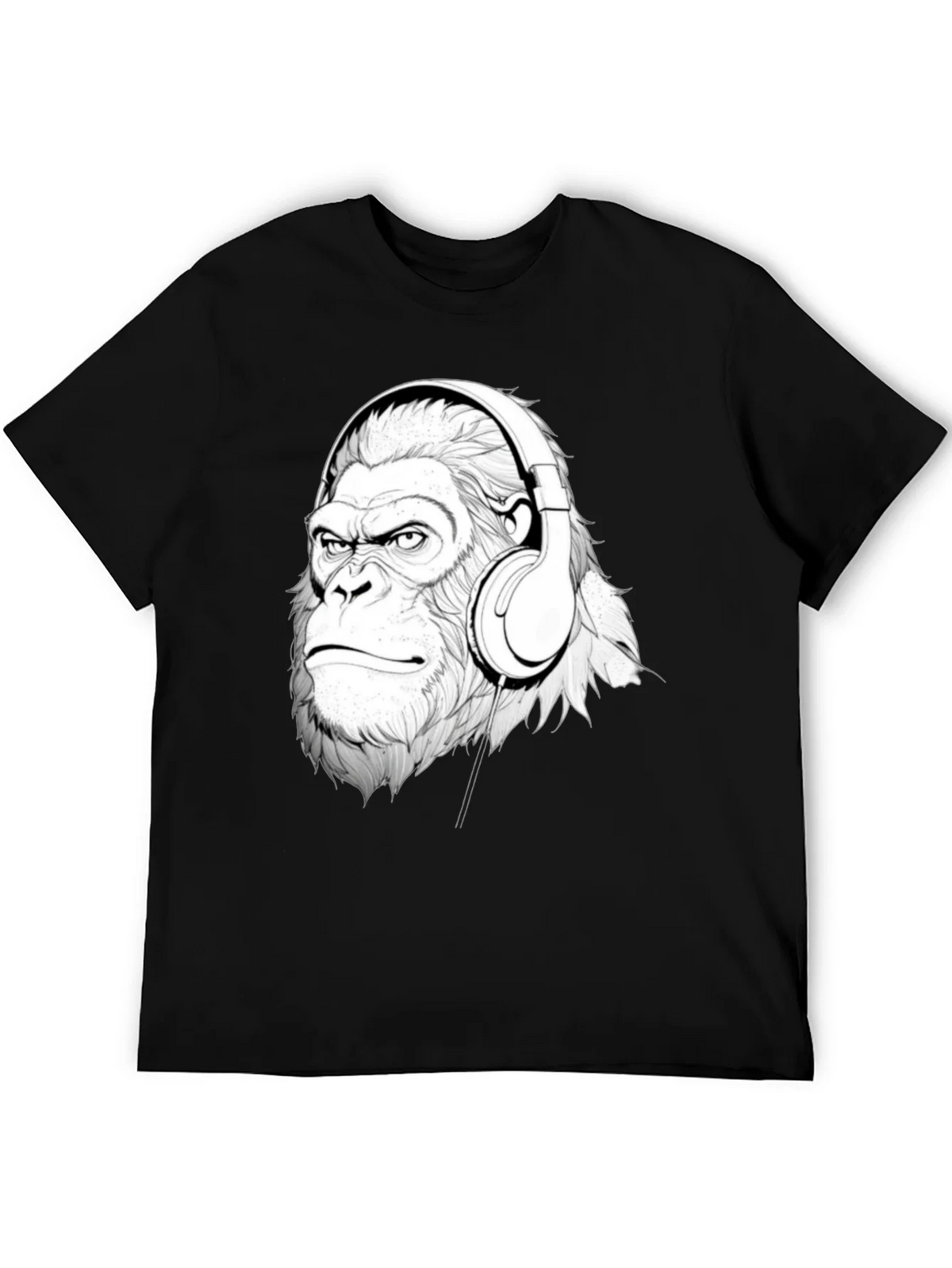 Cool Gorilla Headphones Graphic T-Shirt product image 5