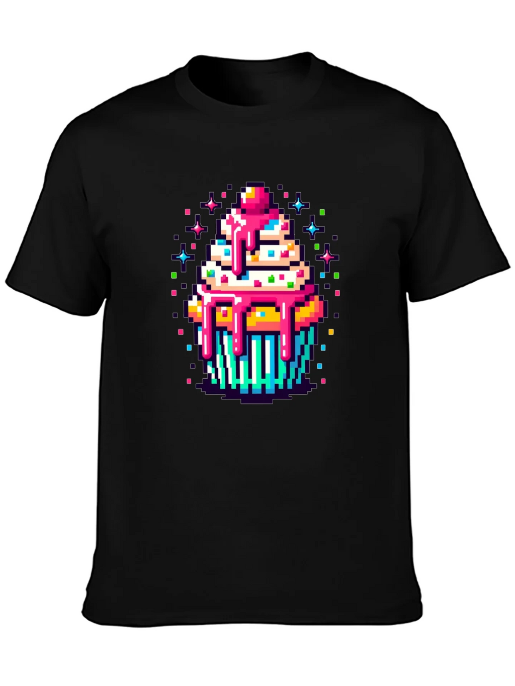 Pixel Art Cupcake Graphic Tee - Sweet Style! product image 3