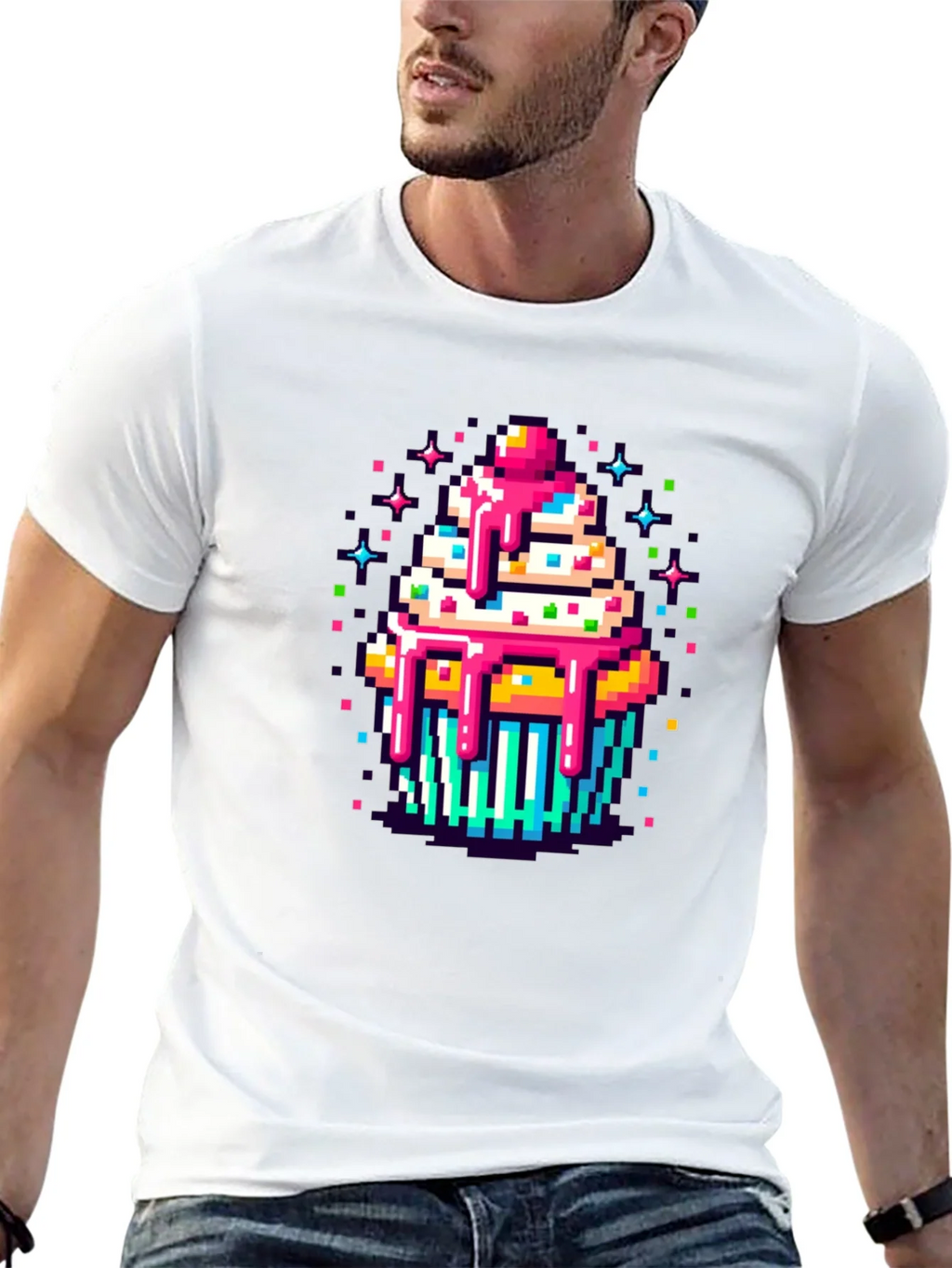 Pixel Art Cupcake Graphic Tee - Sweet Style! product image 12