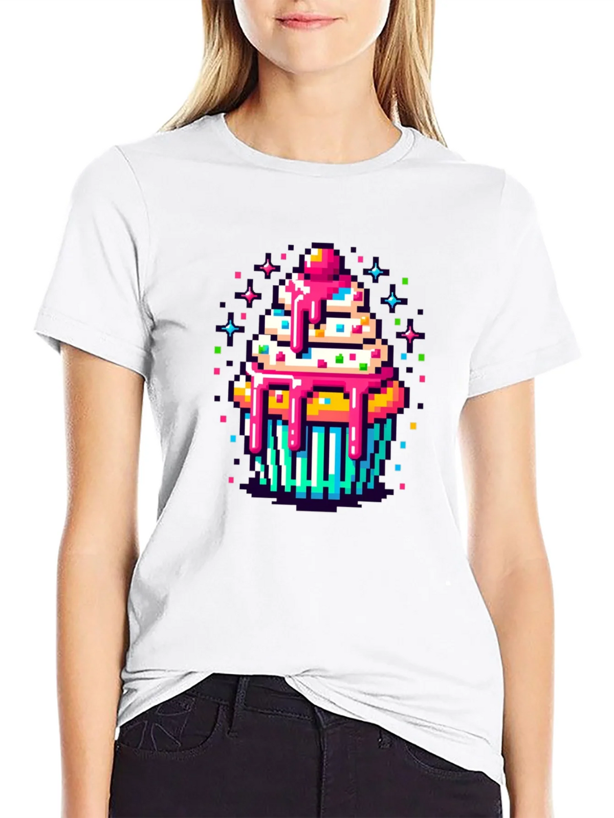 Pixel Art Cupcake Graphic Tee - Sweet Style! product image 8