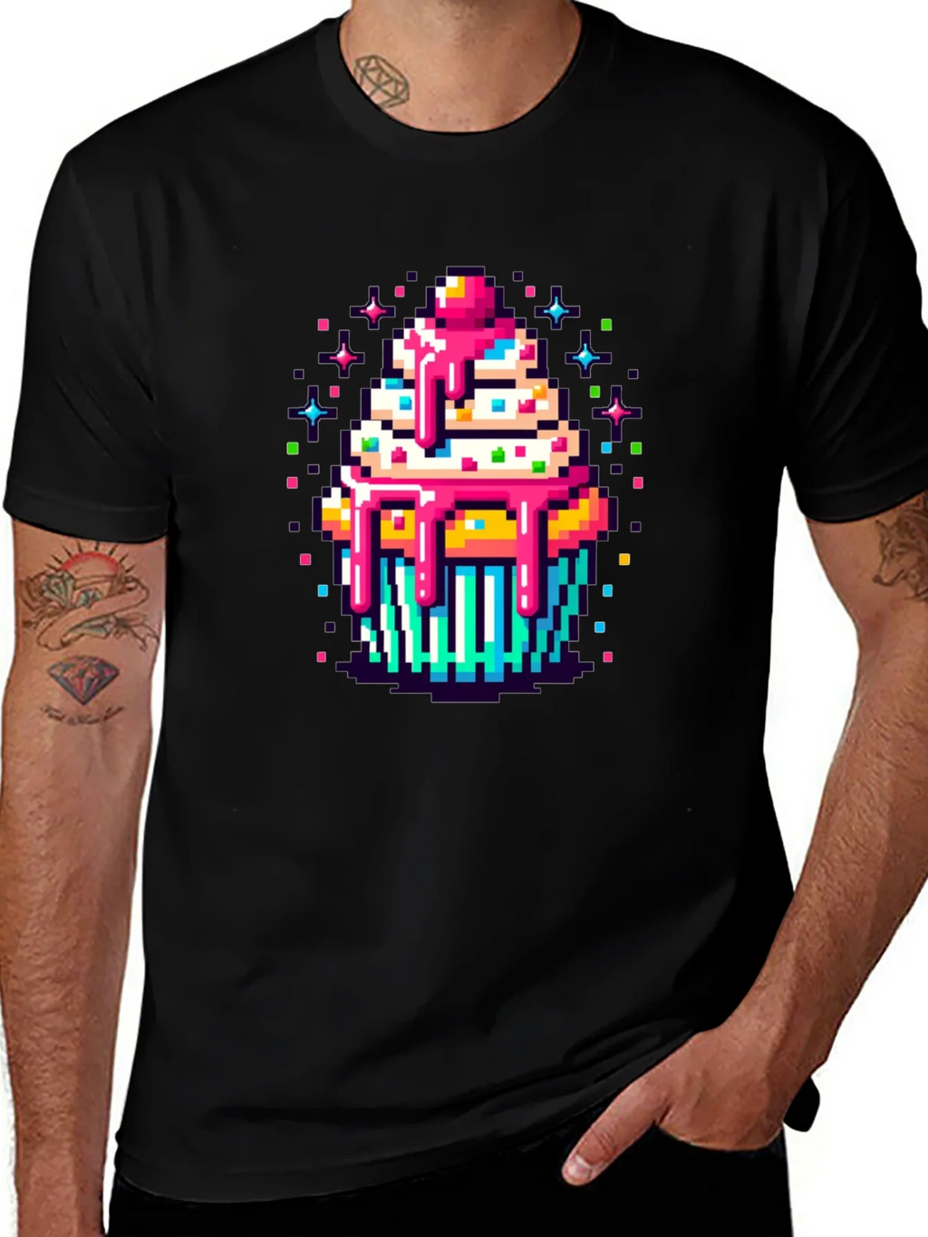 Pixel Art Cupcake Graphic Tee - Sweet Style! product image 1