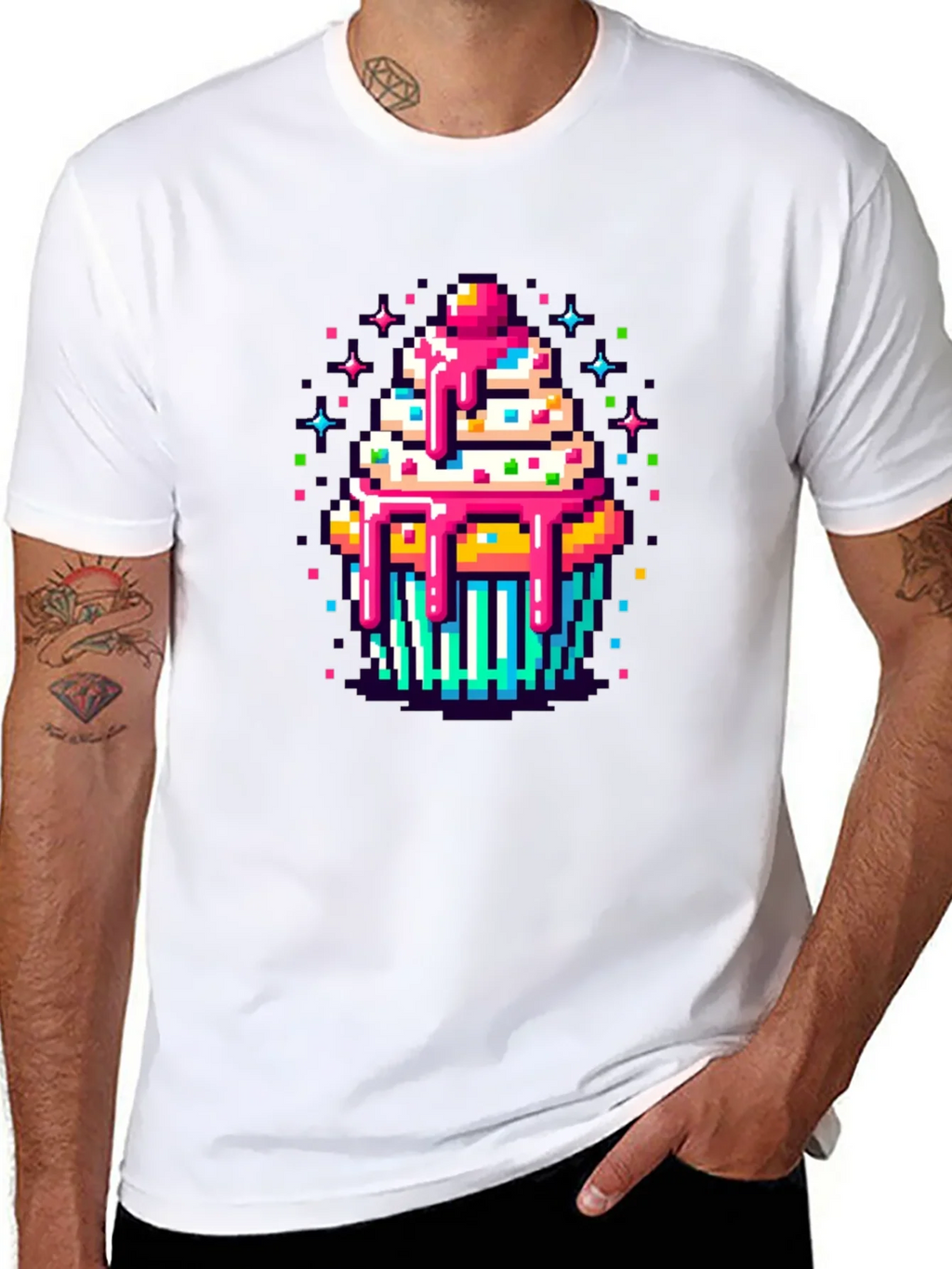 Pixel Art Cupcake Graphic Tee - Sweet Style! product image 7
