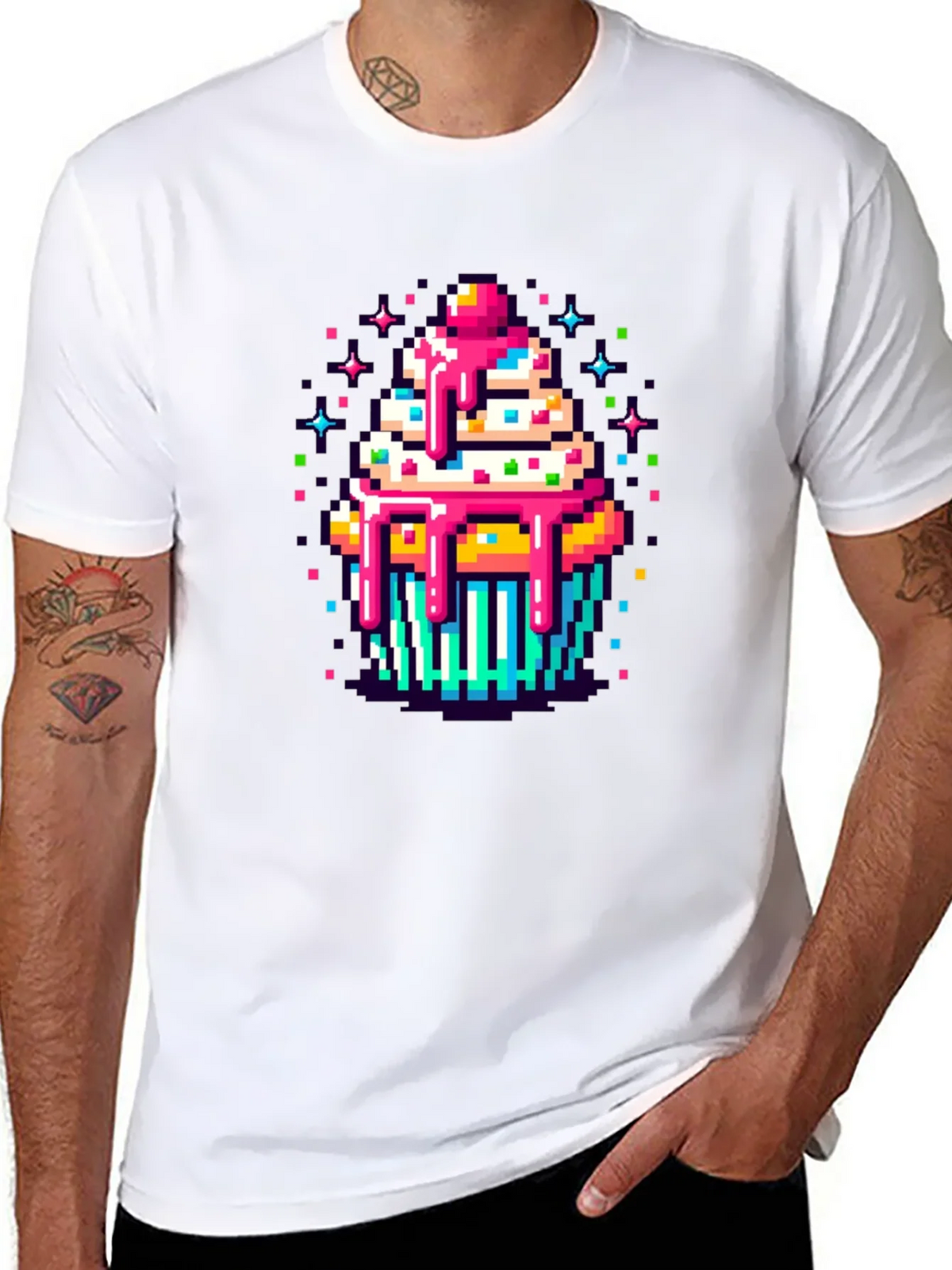 Pixel Art Cupcake Graphic Tee - Sweet Style! product image 7