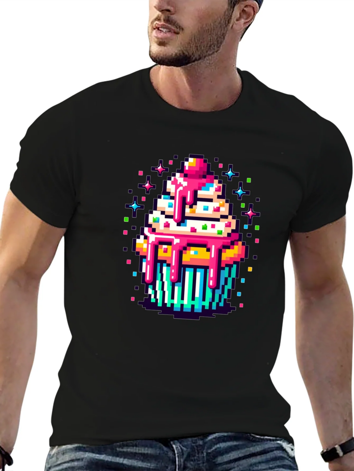 Pixel Art Cupcake Graphic Tee - Sweet Style! product image 6