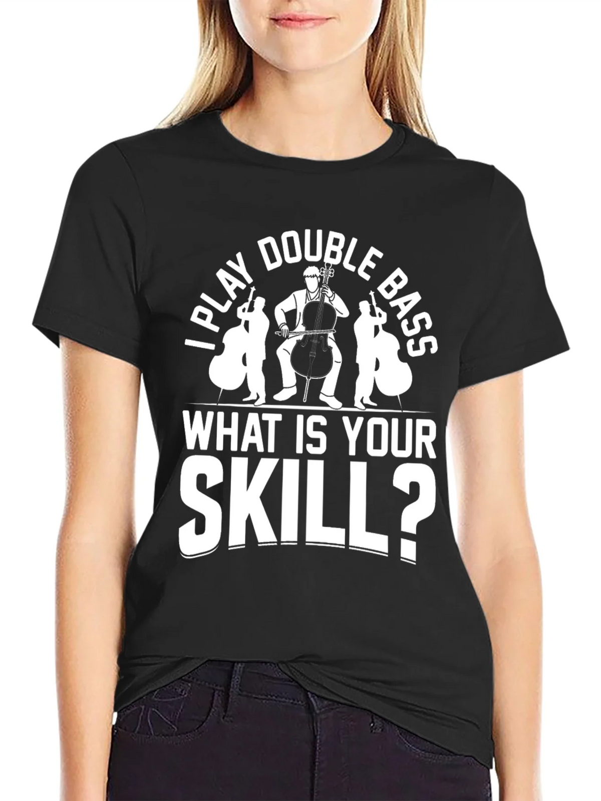 I Play Double Bass Funny Musician T-Shirt product image 2