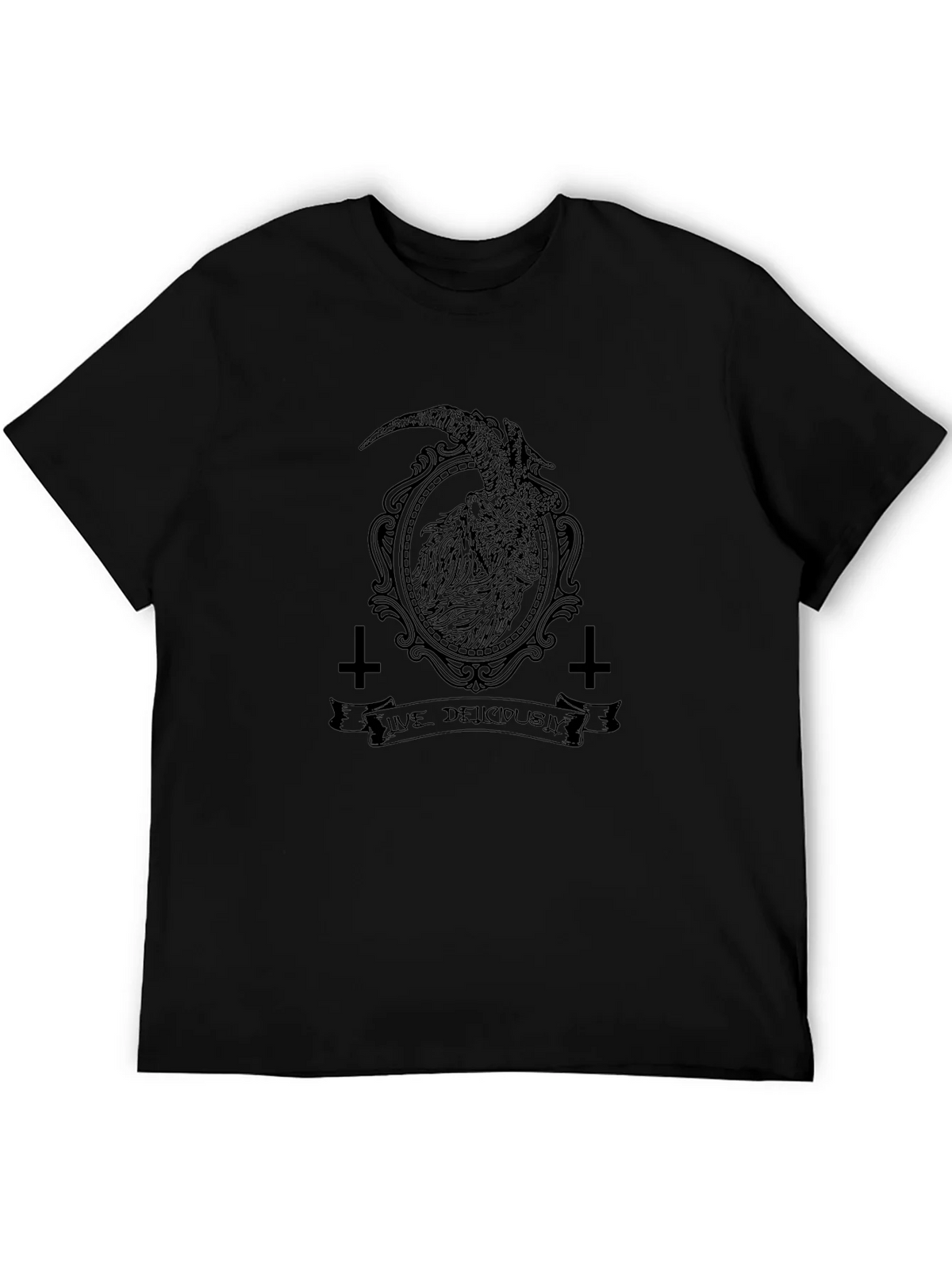 Live Deliciously Baphomet Black T-Shirt product image 4