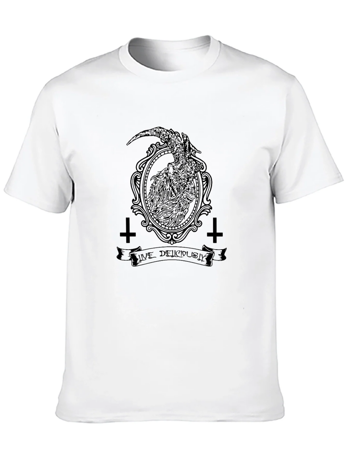 Live Deliciously Baphomet Black T-Shirt product image 7