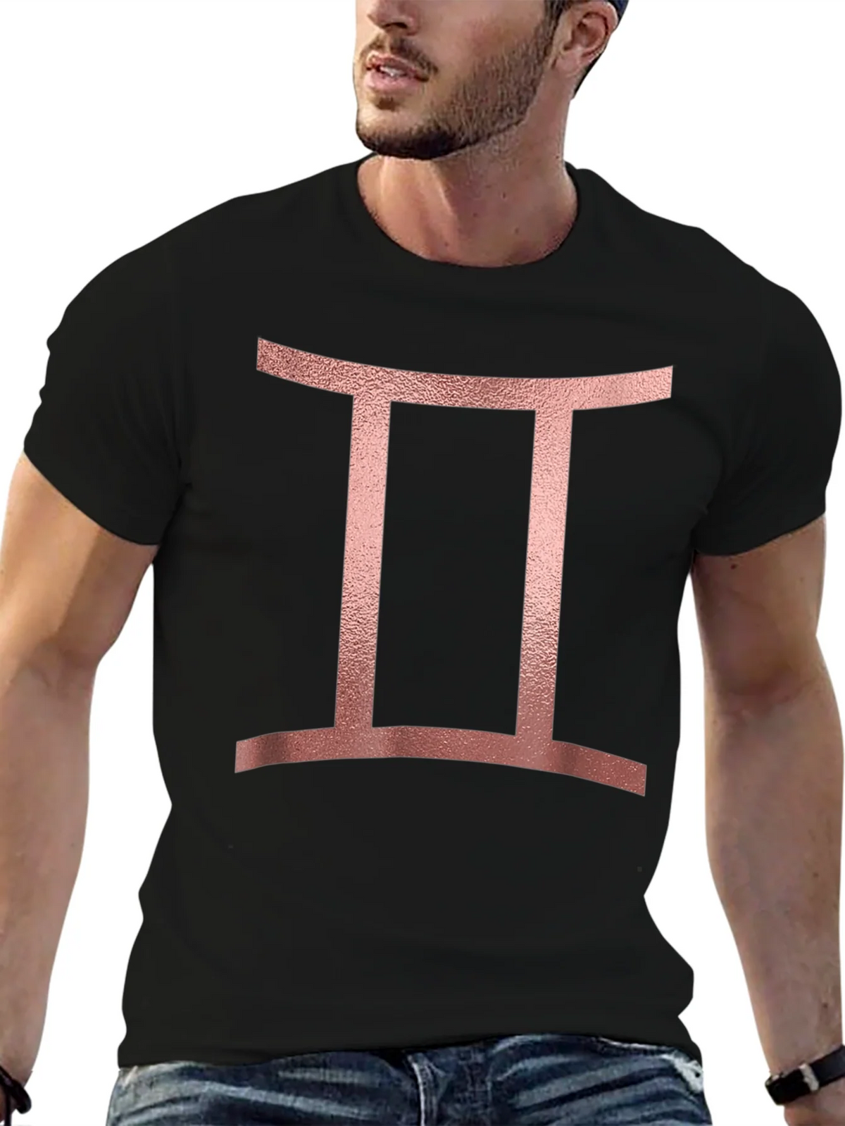 Gemini Zodiac Sign T-Shirt - Black Tee product image 3