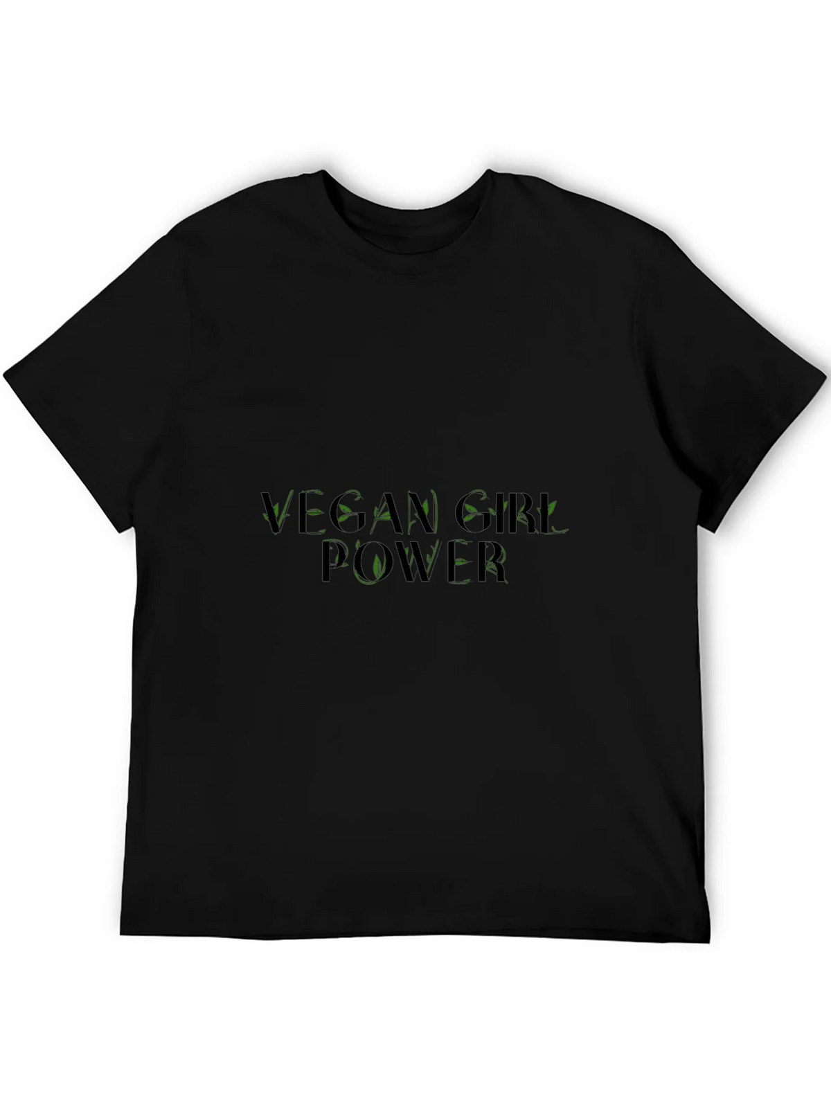 Vegan Girl Power Tee - Black Cotton Graphic T-Shirt product image 5