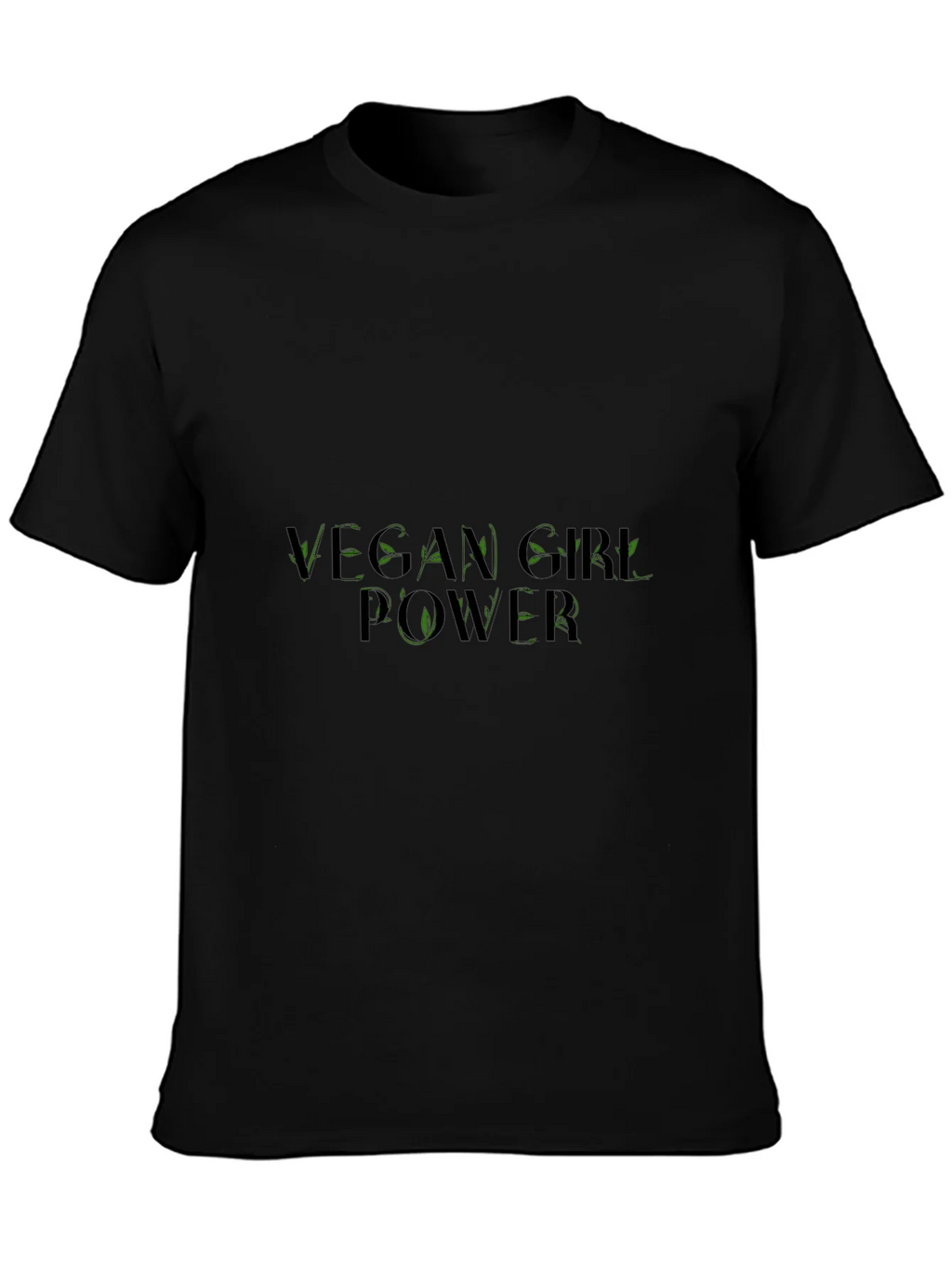 Vegan Girl Power Tee - Black Cotton Graphic T-Shirt product image 3