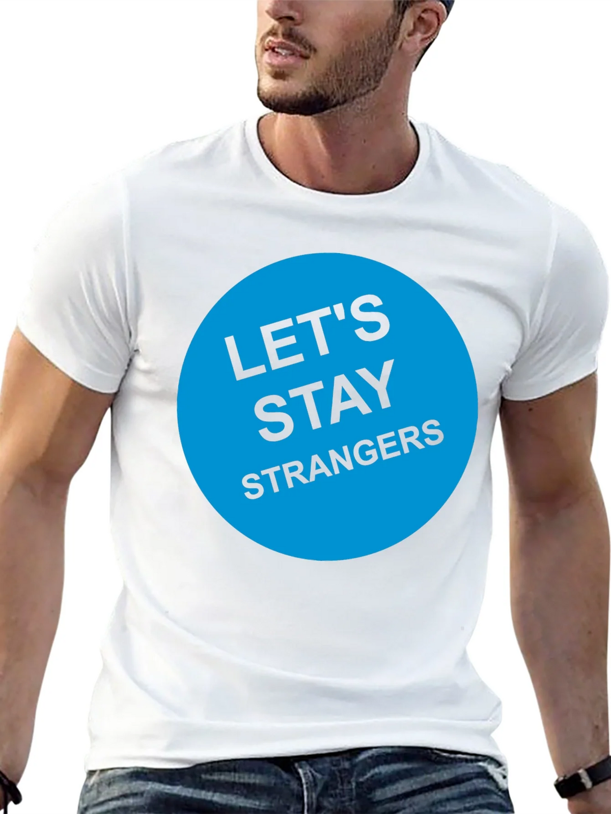 Lets Stay Strangers T-Shirt - Black Graphic Tee product image 7