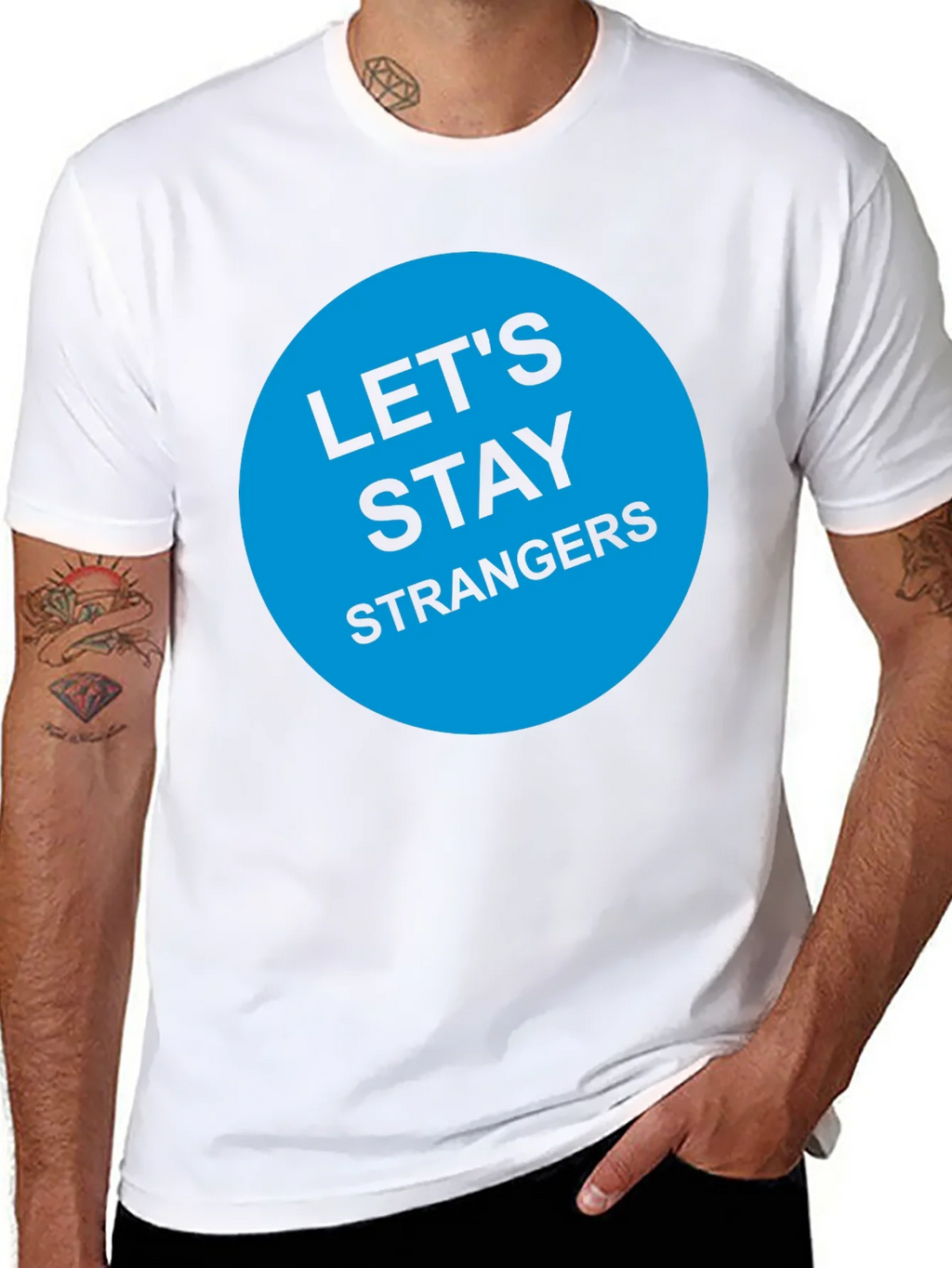 Lets Stay Strangers T-Shirt - Black Graphic Tee product image 4