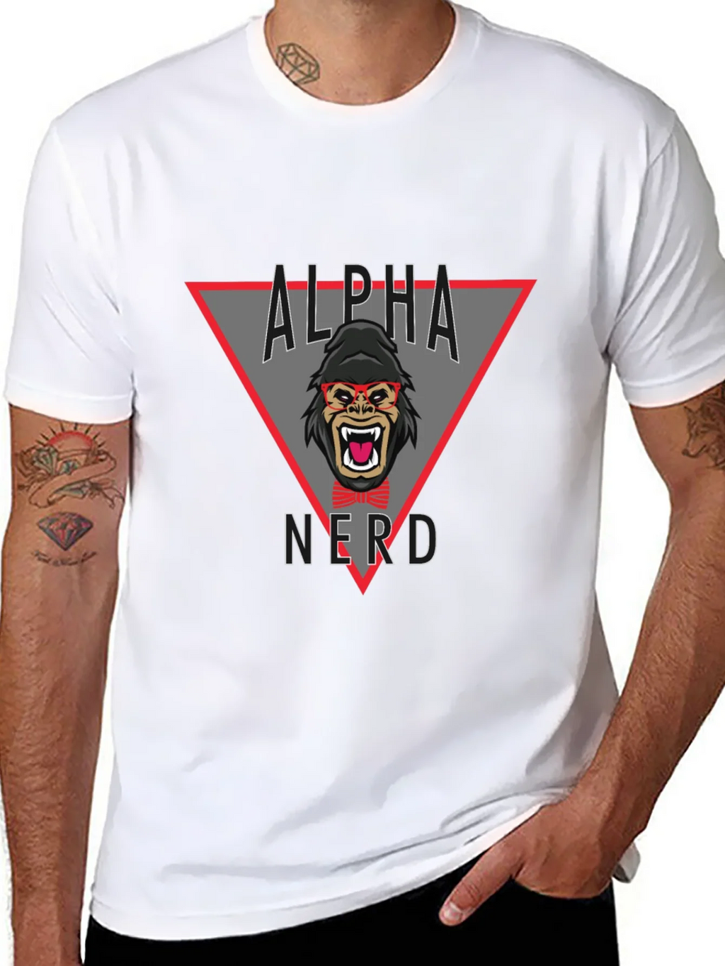 Alpha Nerd Graphic Tee - Black Cotton T-Shirt product image 6