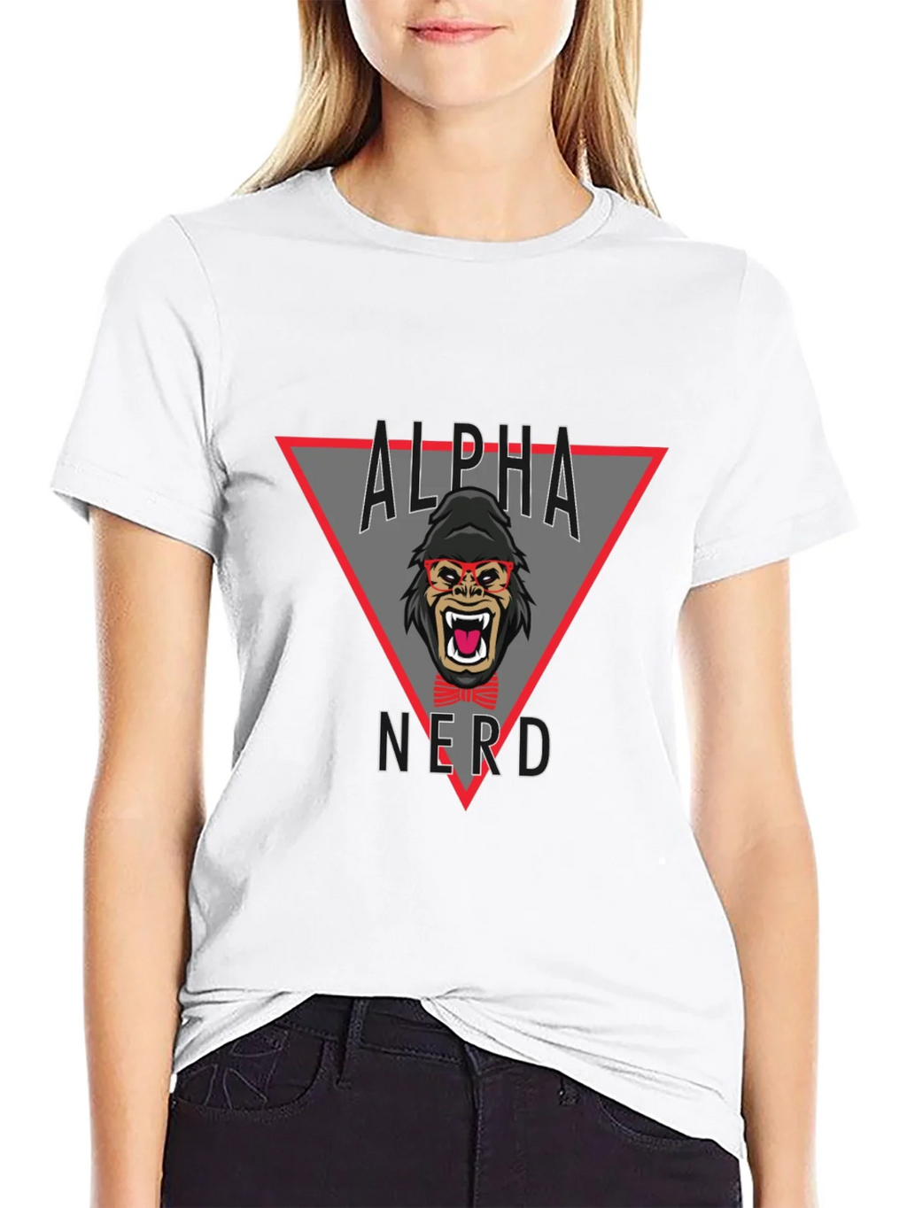 Alpha Nerd Graphic Tee - Black Cotton T-Shirt product image 7
