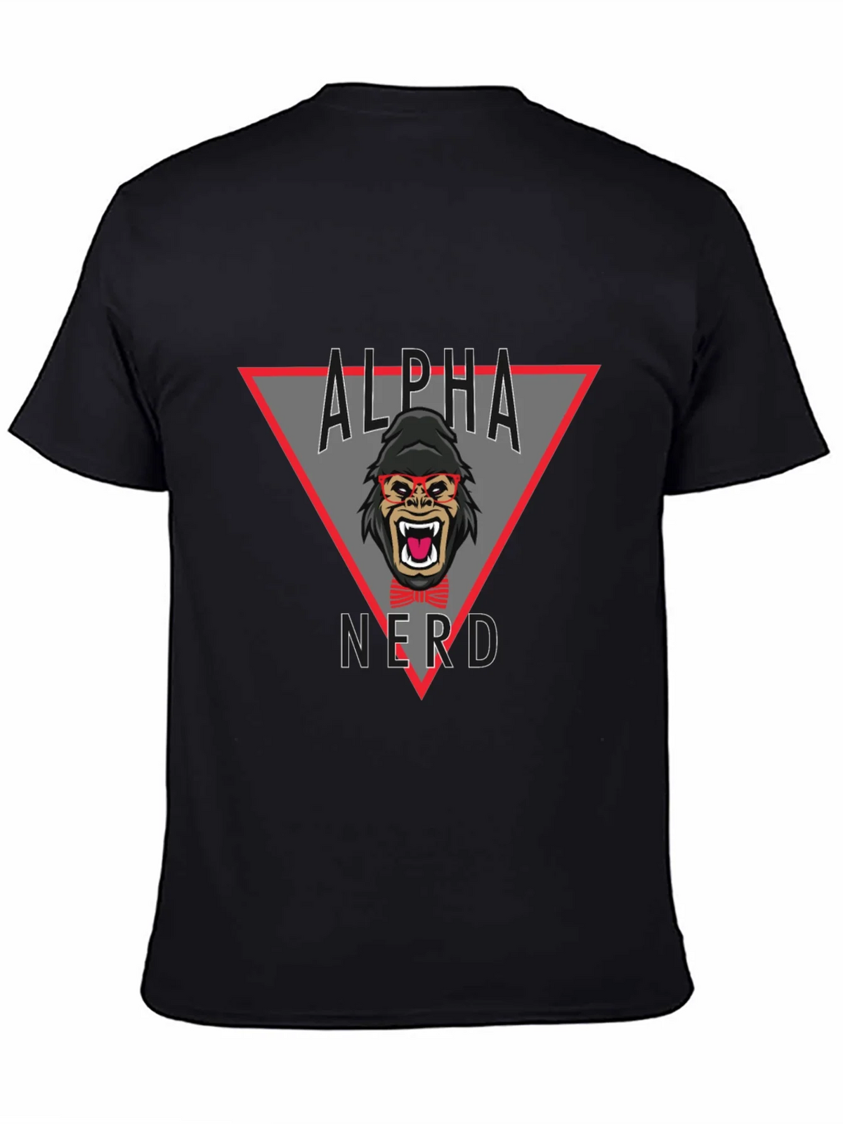 Alpha Nerd Graphic Tee - Black Cotton T-Shirt product image 3