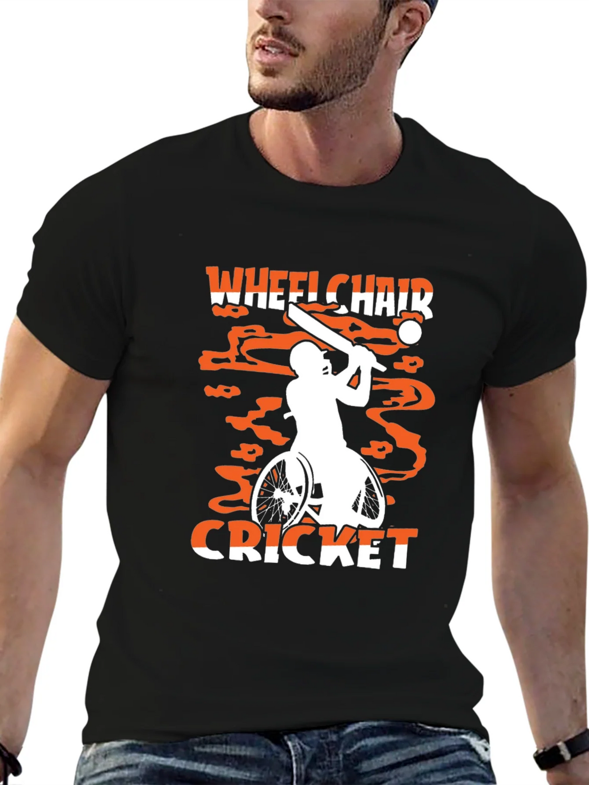 Wheelchair Cricket Graphic T-Shirt product image 5