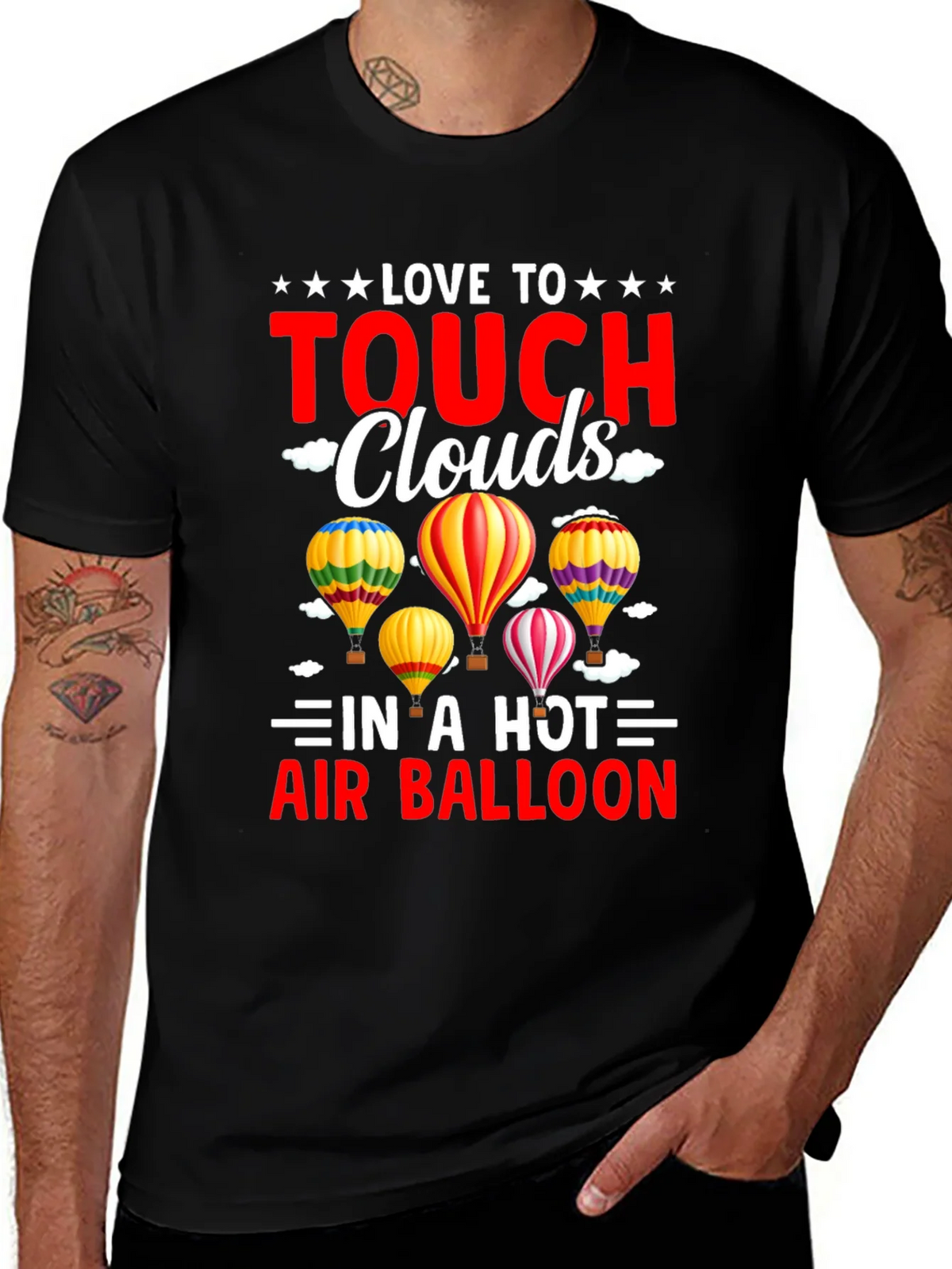 Love to Touch Clouds T-Shirt Hot Air Balloon Tee product image 1