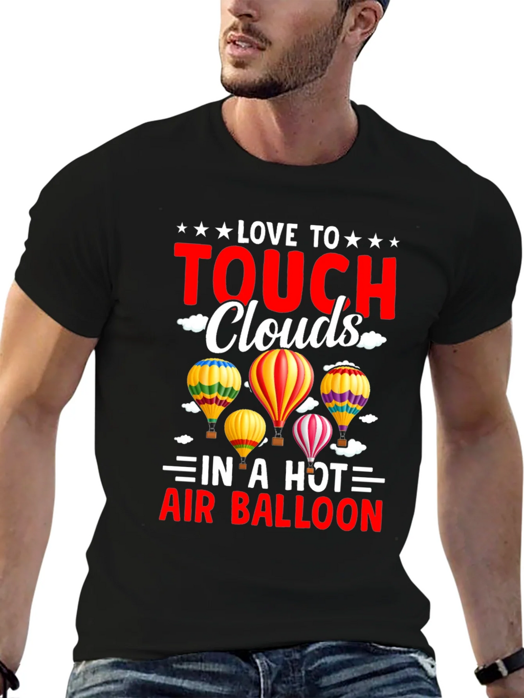 Love to Touch Clouds T-Shirt Hot Air Balloon Tee product image 6