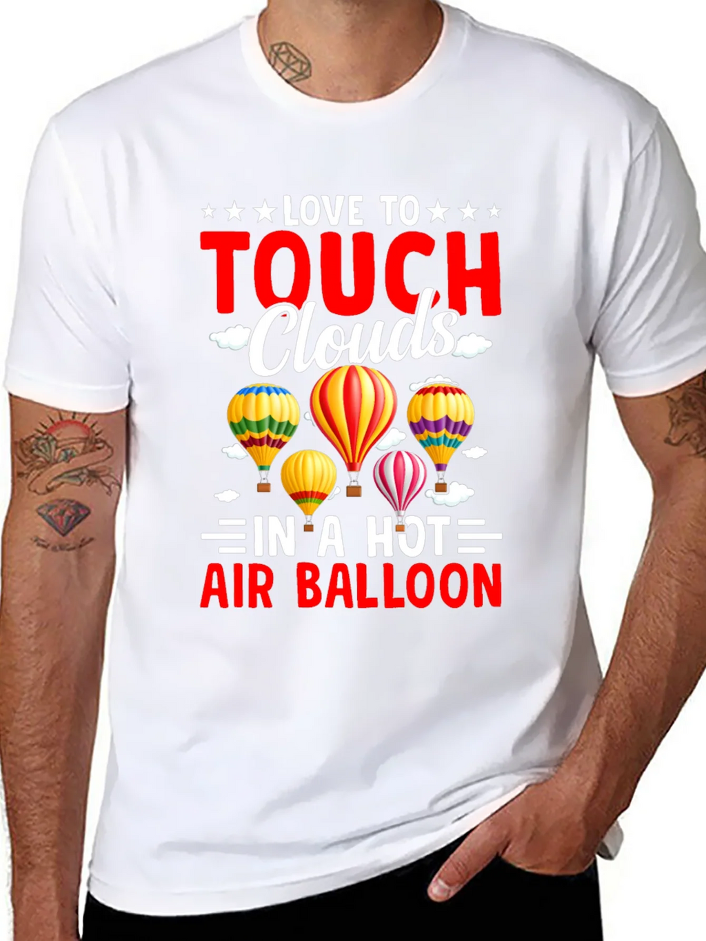Love to Touch Clouds T-Shirt Hot Air Balloon Tee product image 7