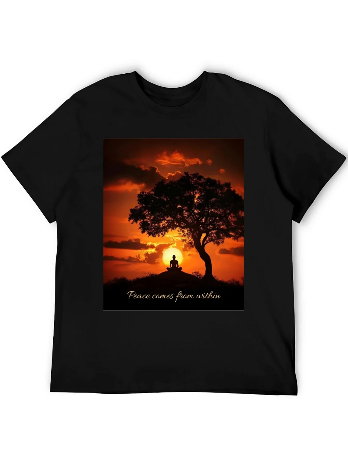 Peace Within Graphic Tee - Sunset Meditation Shirt product image 5